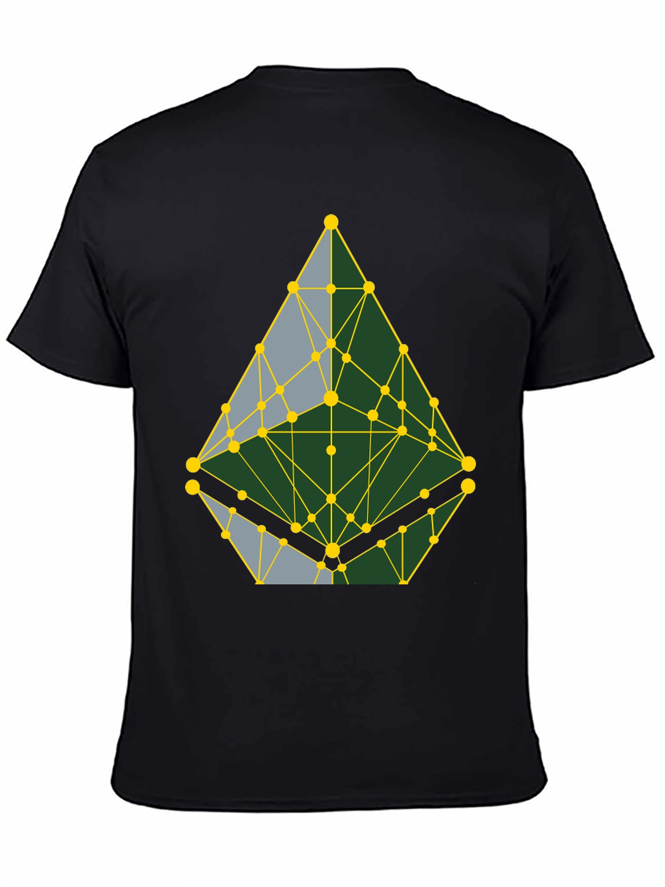 Black Geometric Pattern T-Shirt - Abstract Design, Casual Wear view 4