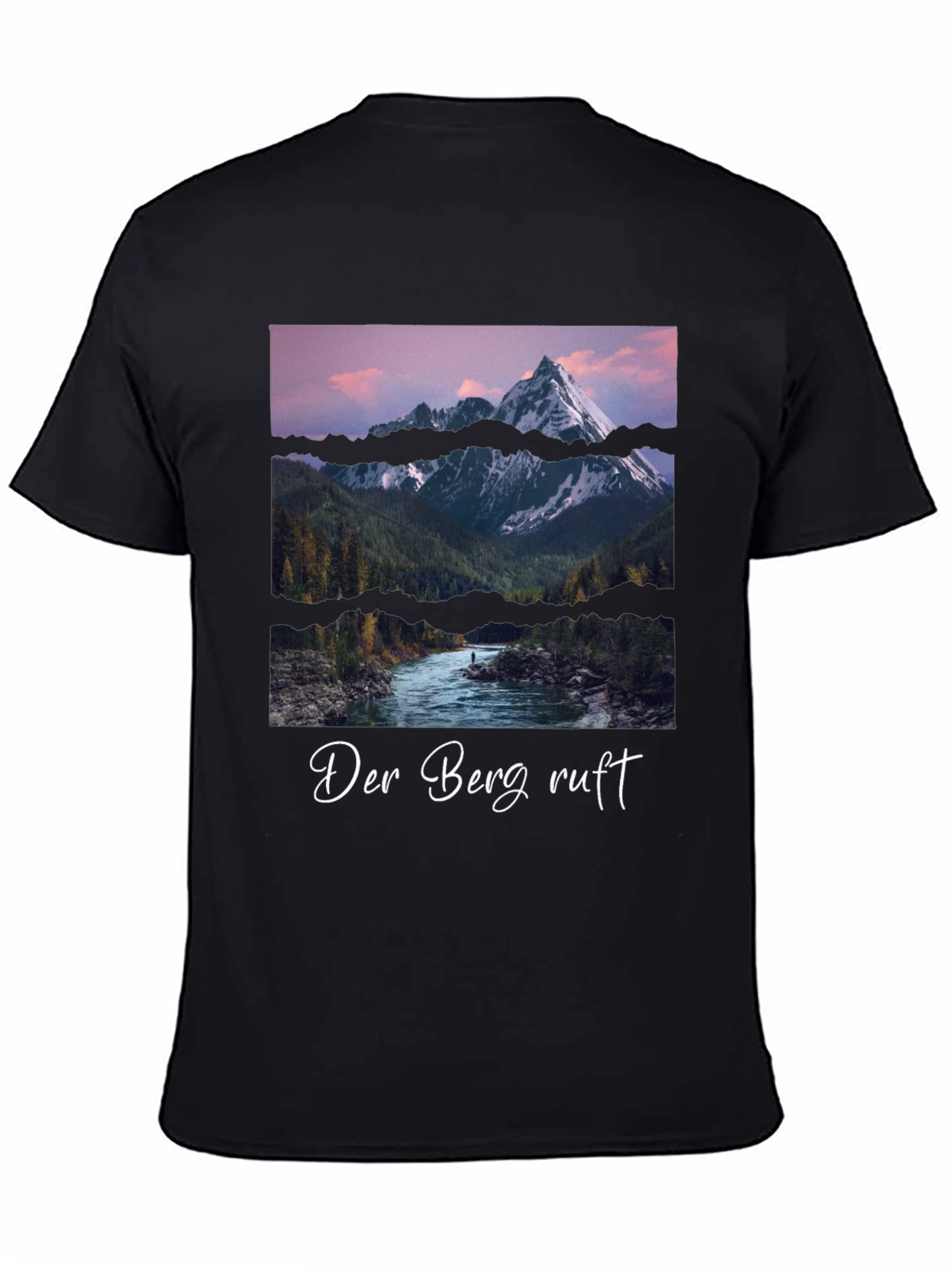 Black Mountain Scene Graphic Tee - Der Berg Ruft Black T-Shirt view 4