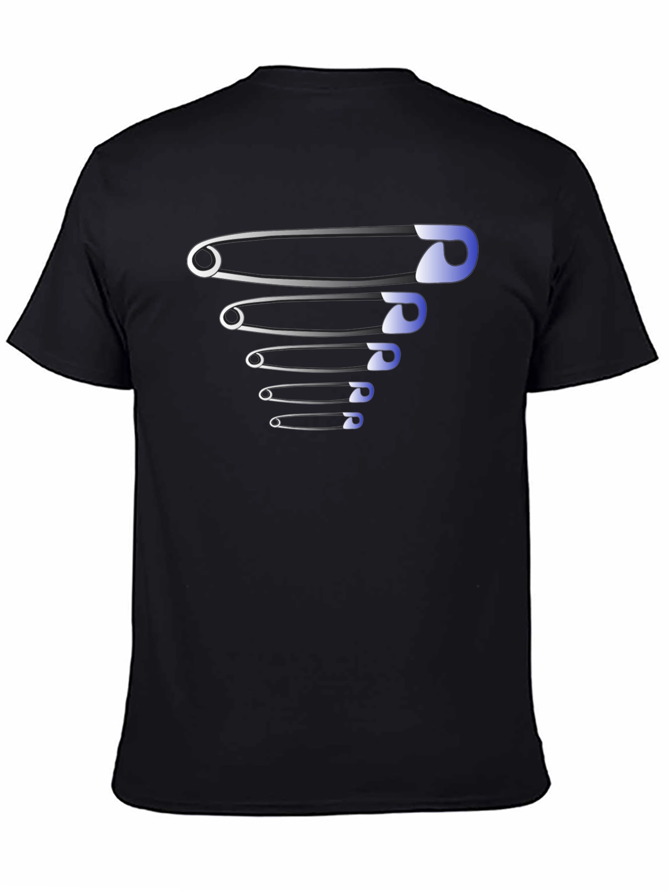 Black Safety Pins Graphic Tee - Stylish Design view 4