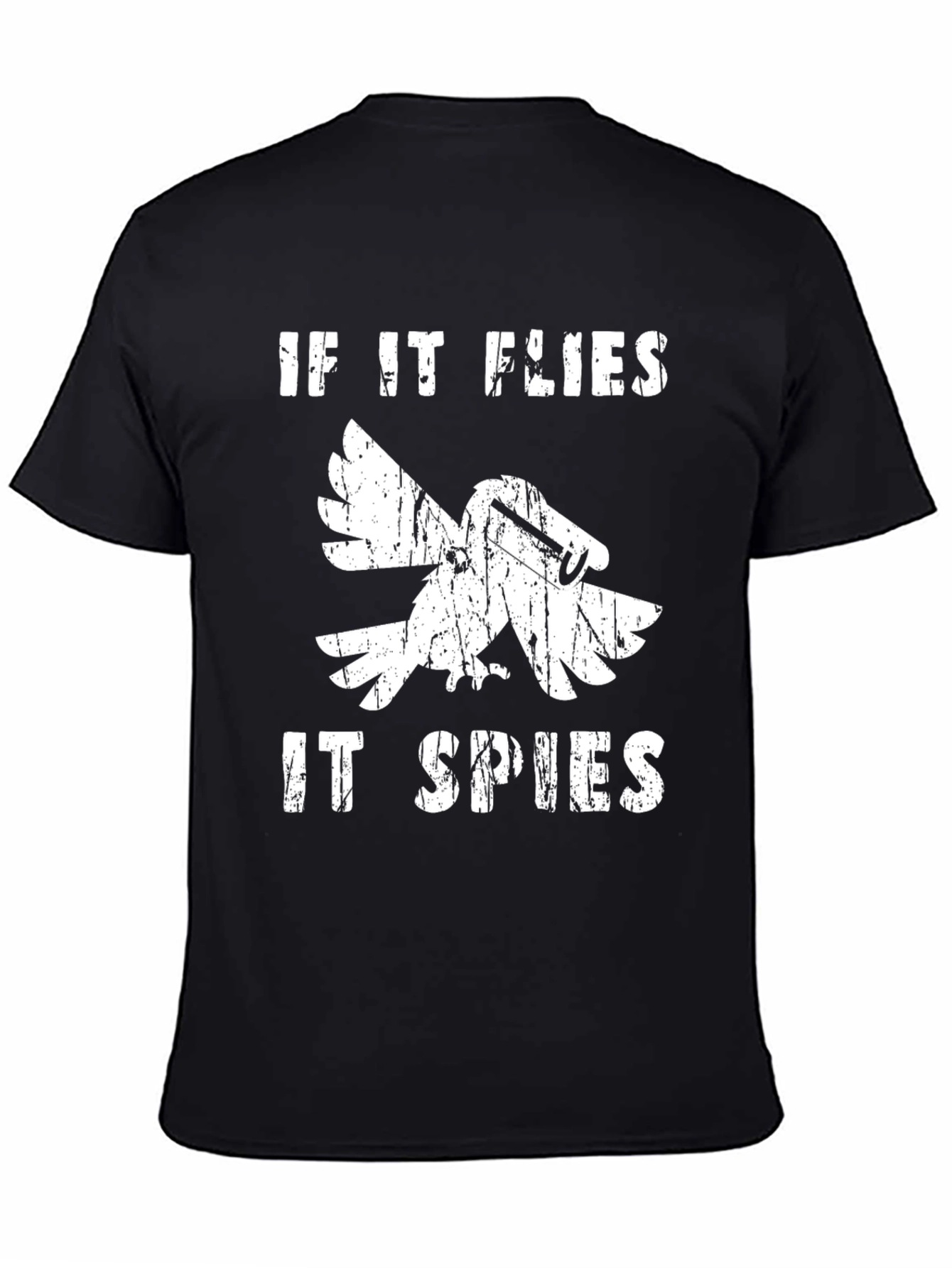 Black If It Flies It Spies T-Shirt view 4