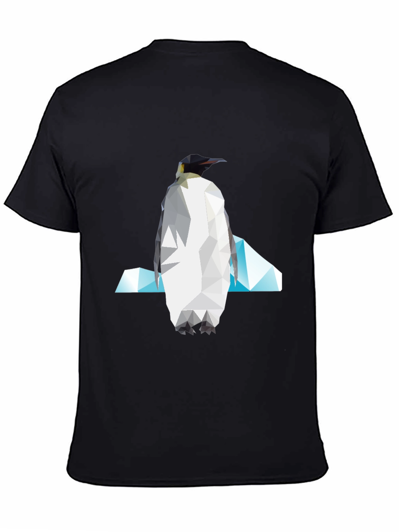 Black Geometric Penguin Graphic Tee view 4