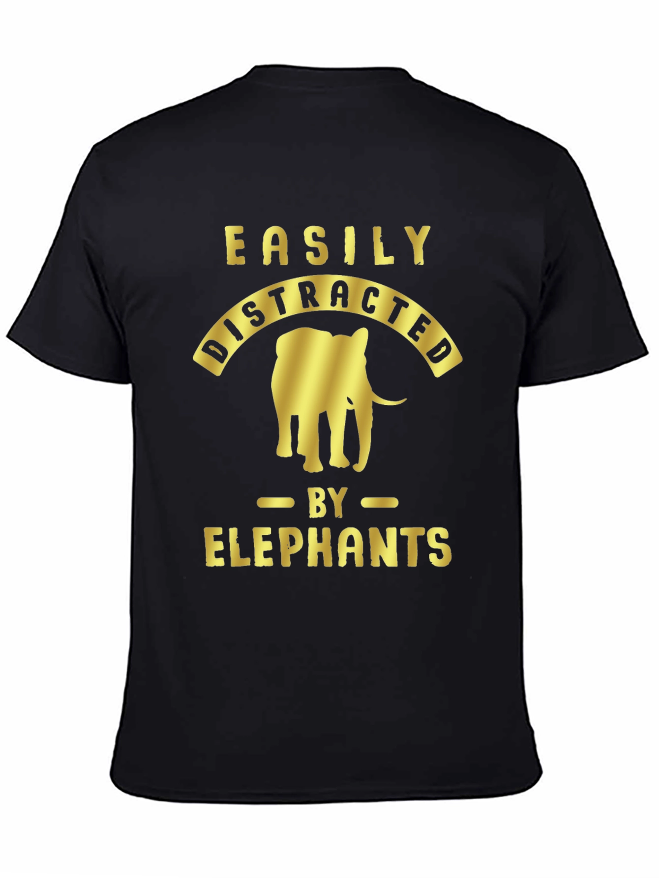 Black Easily Distracted By Elephants Graphic Tee view 4