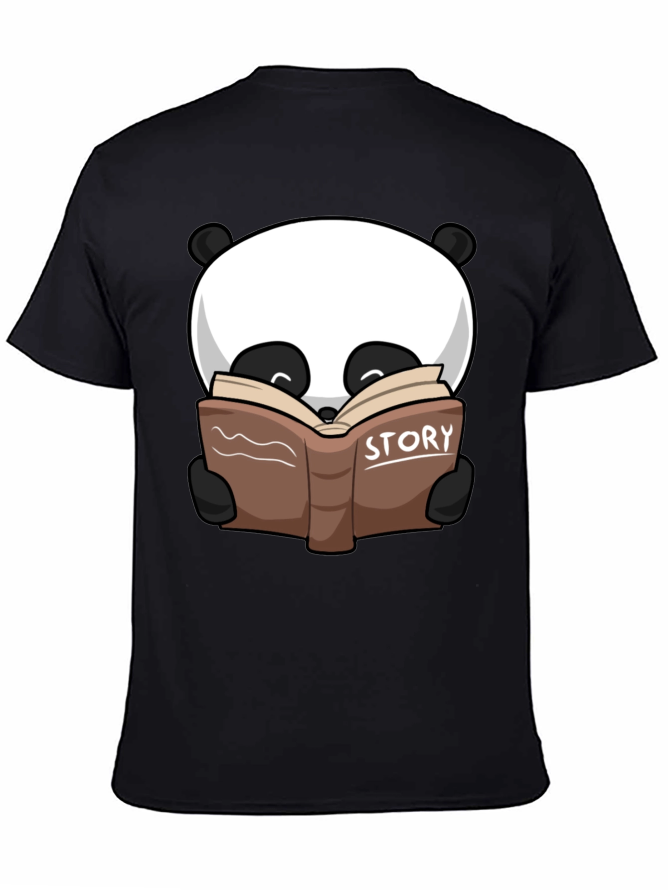 Black Panda Story Book T-Shirt view 4