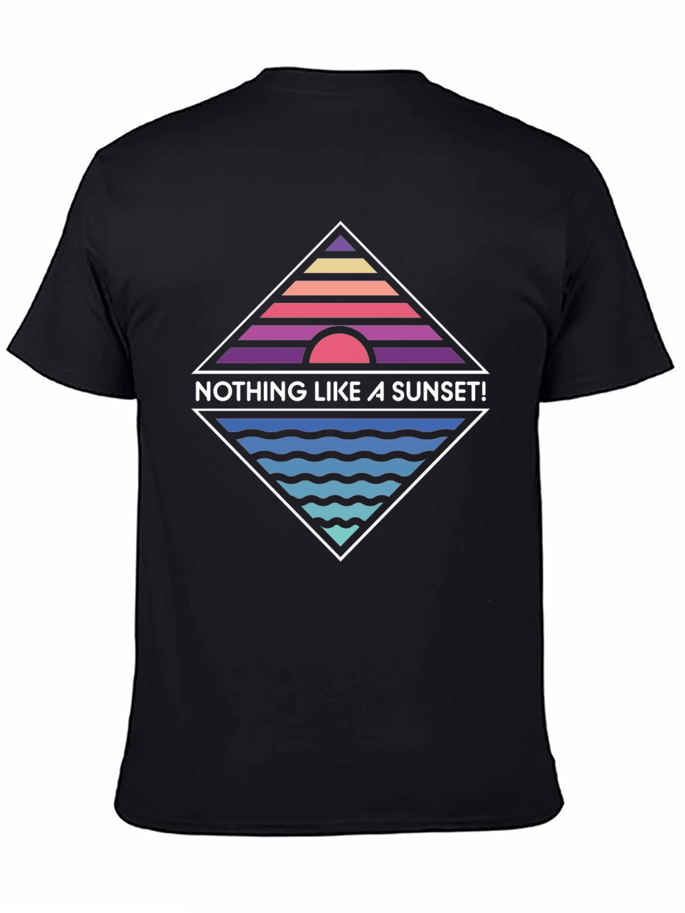 Black Retro Sunset Graphic T-Shirt - "Nothing Like A Sunset!" view 4