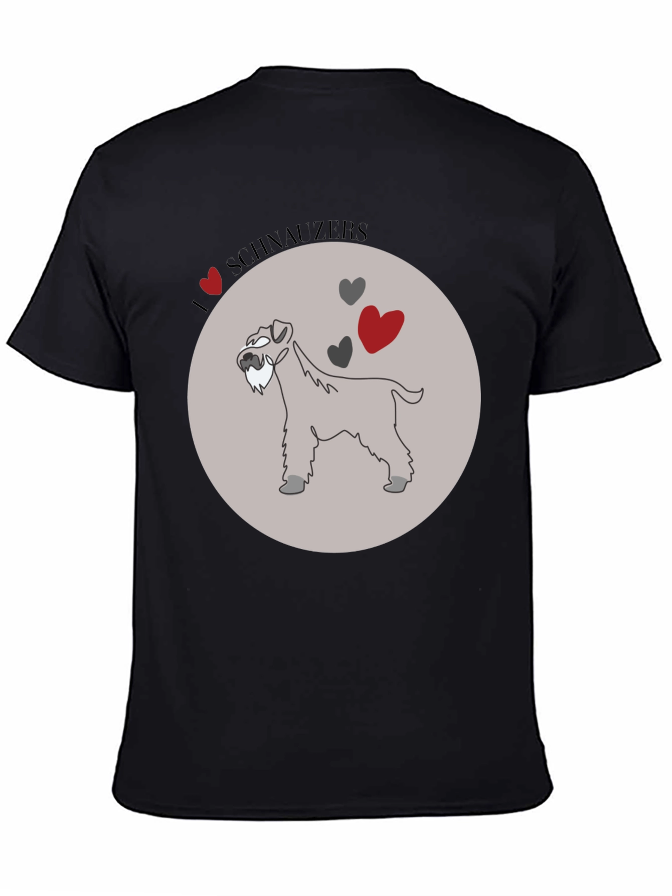 Black I Love Schnauzers Graphic Tee - Black Cotton Blend view 4