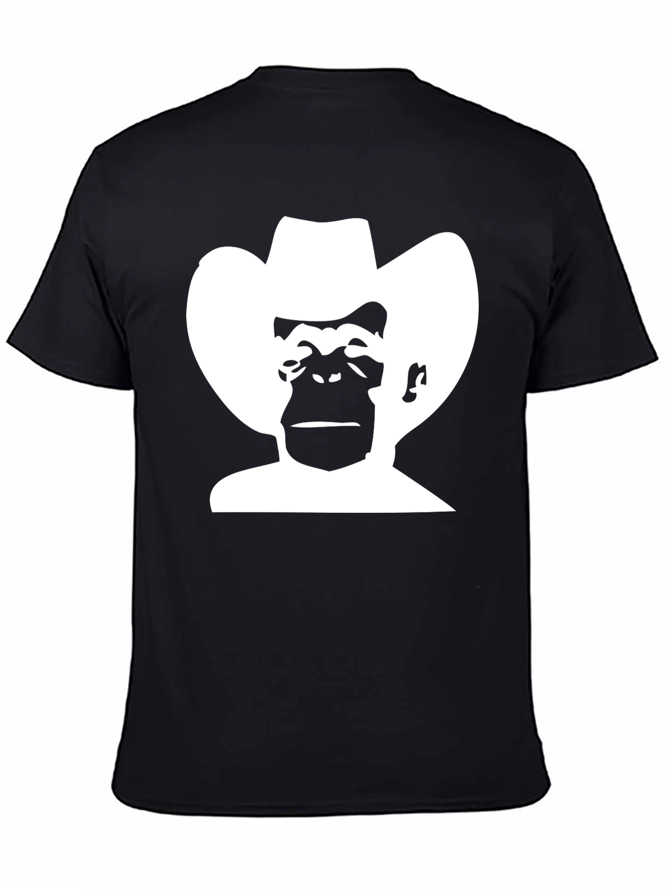 Black Cowboy Monkey T-Shirt - Black Graphic Tee view 4