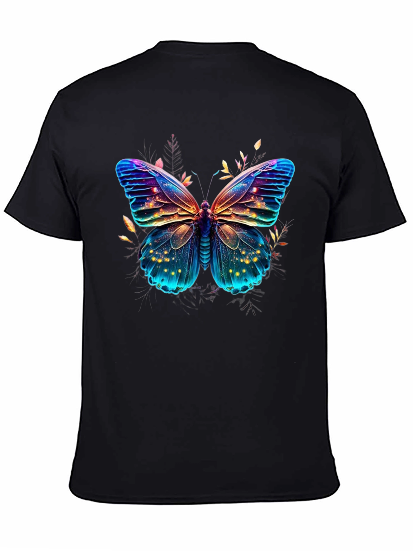 Black Butterfly Graphic Print Men's T-Shirt view 4