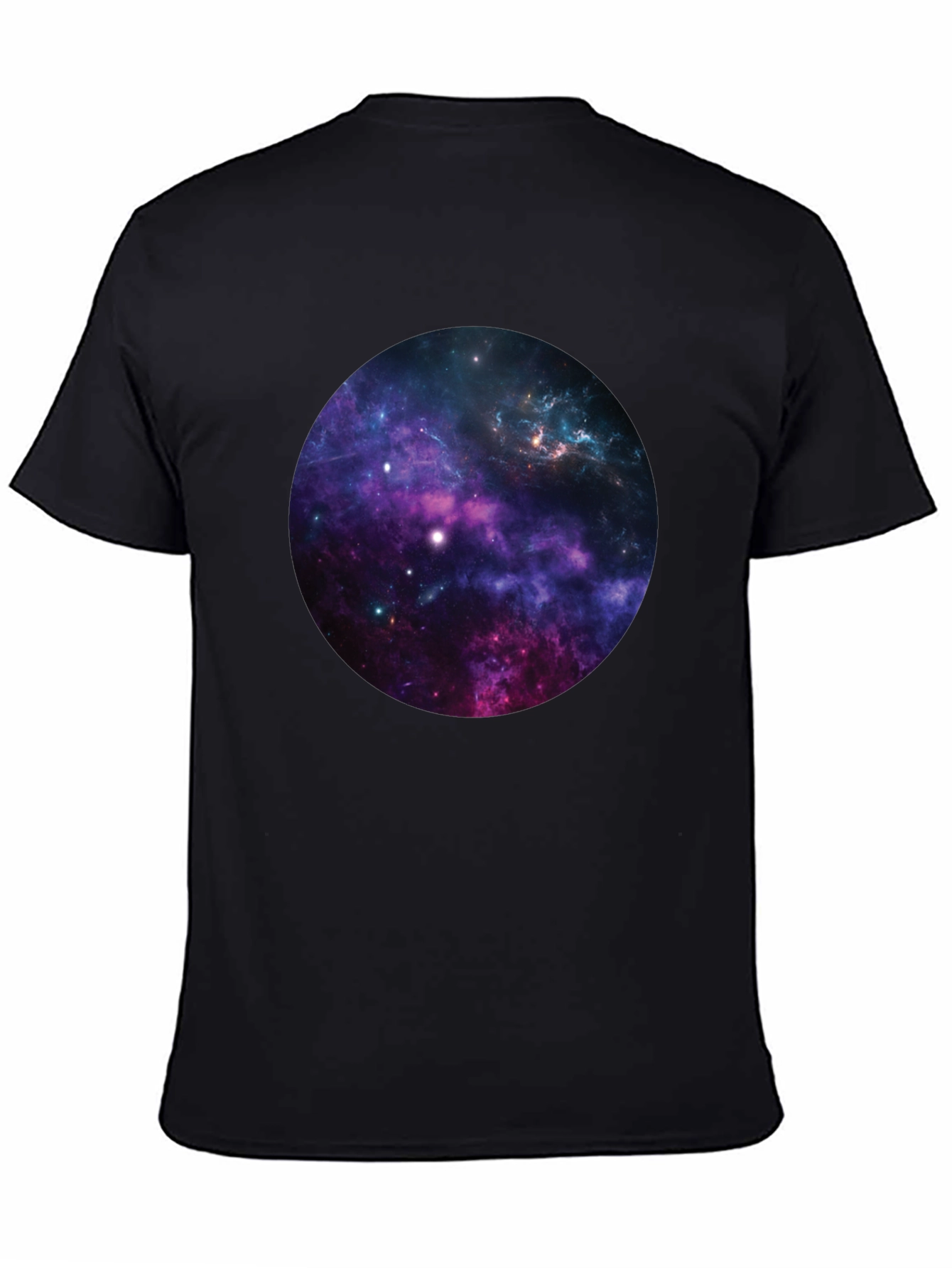 Black Galaxy Graphic Print Black T-Shirt view 4