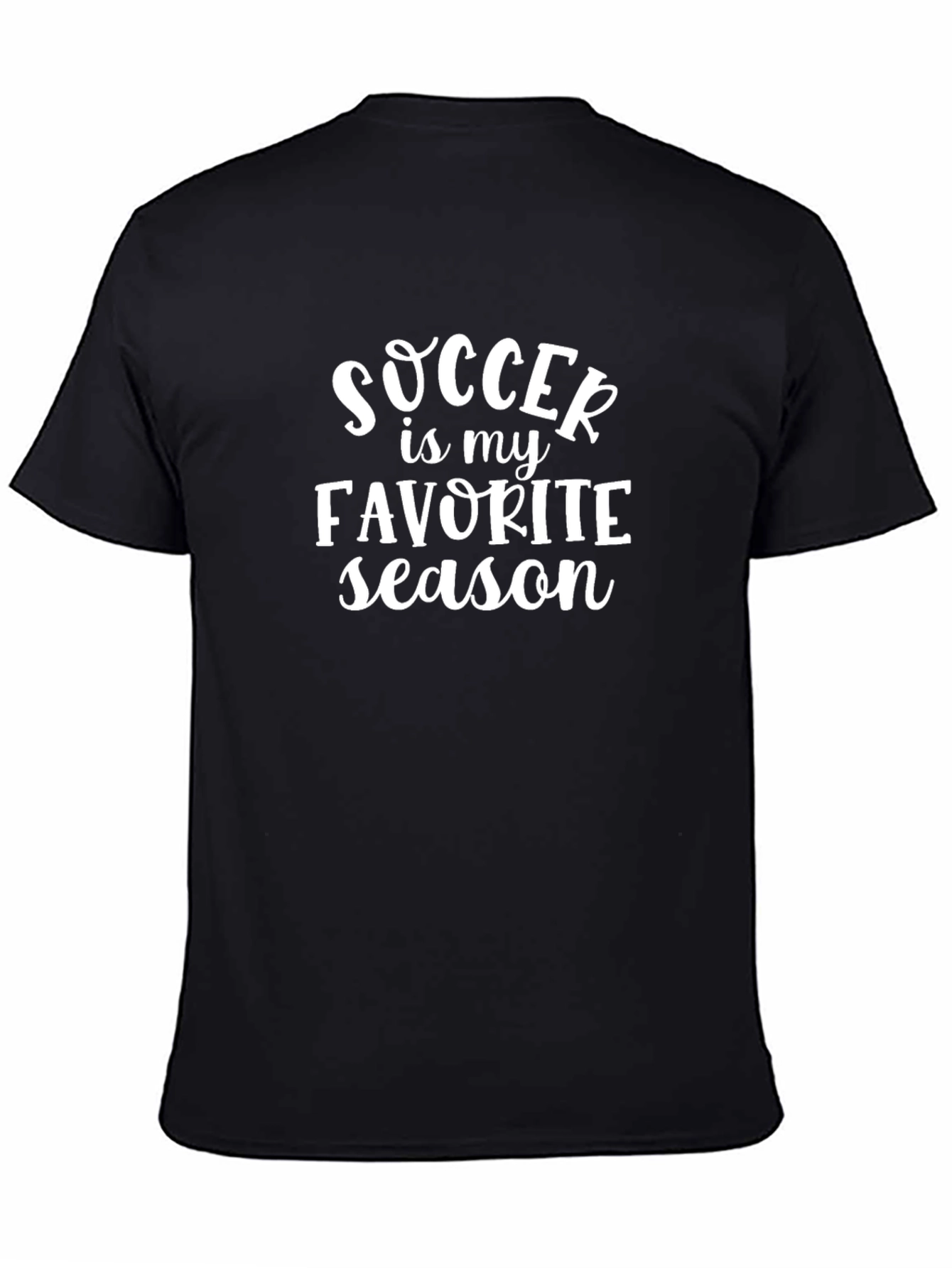 Black Soccer is My Favorite Season Black T-Shirt view 4
