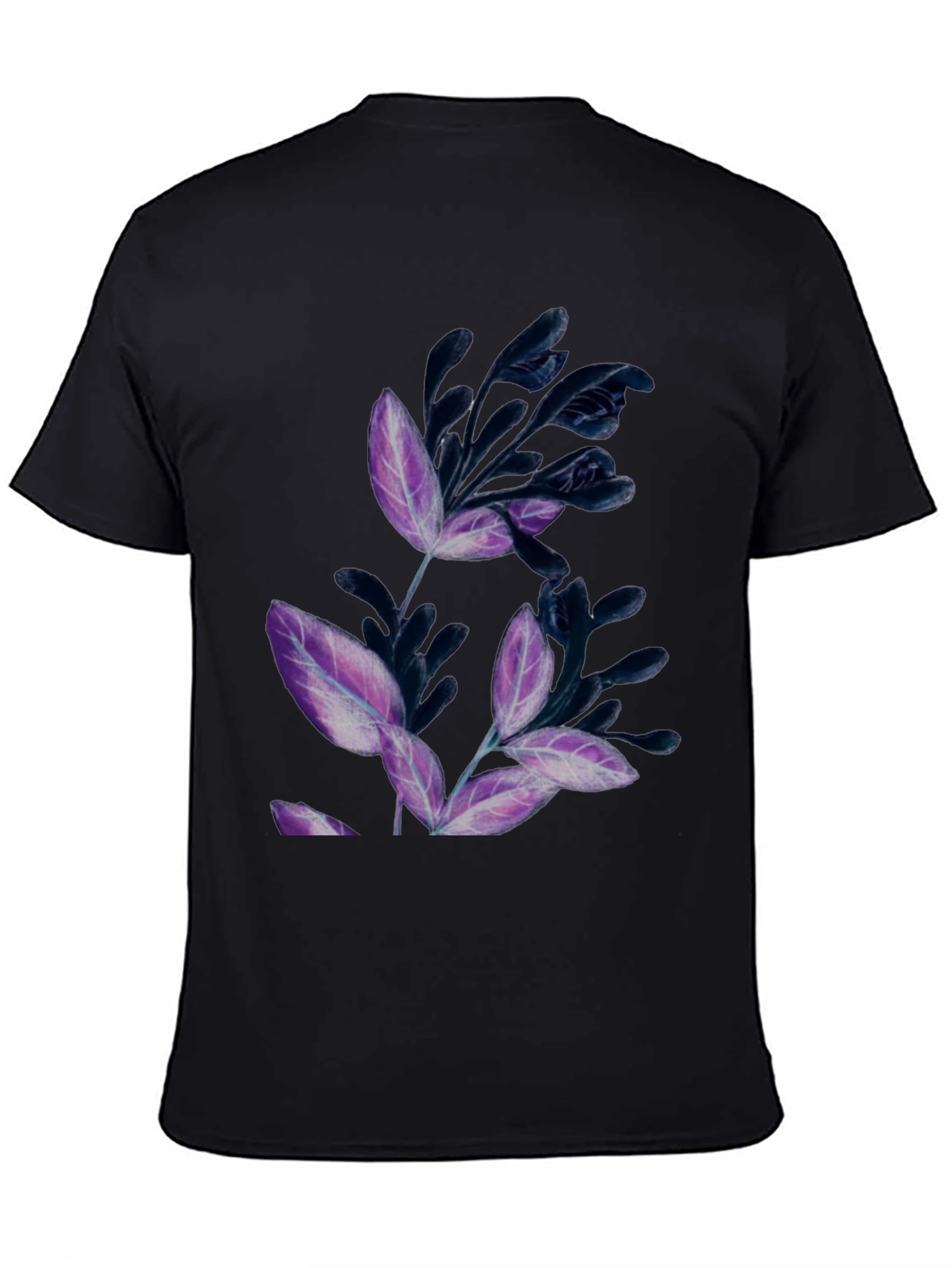 Black Floral Print Black T-Shirt view 4