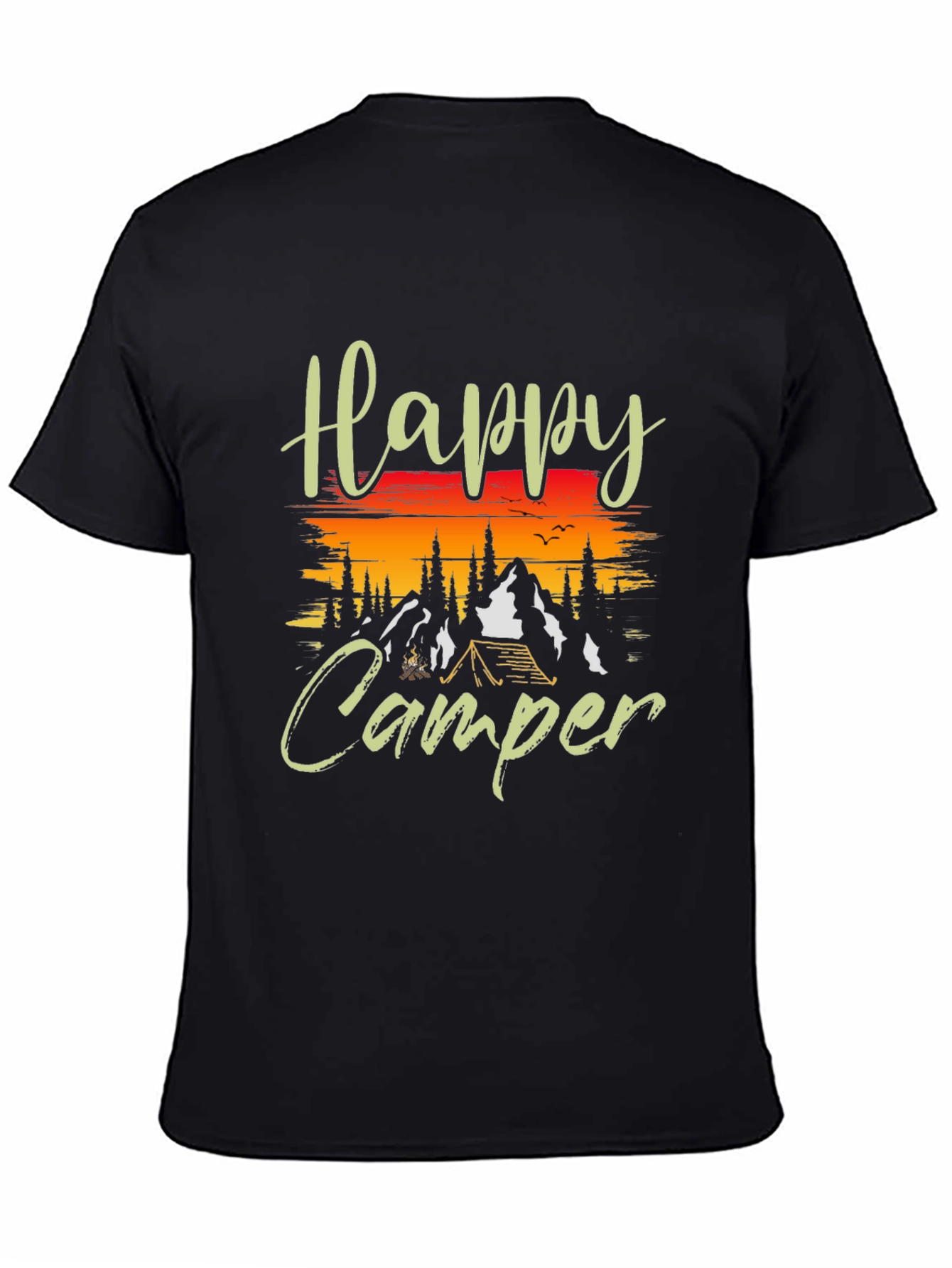 Black Happy Camper Graphic T-Shirt view 4