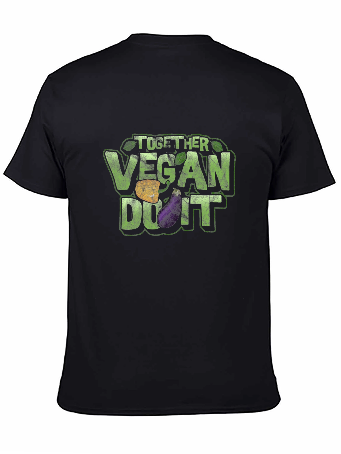 Black Vegan Do It T-Shirt - Black, Graphic Tee view 4