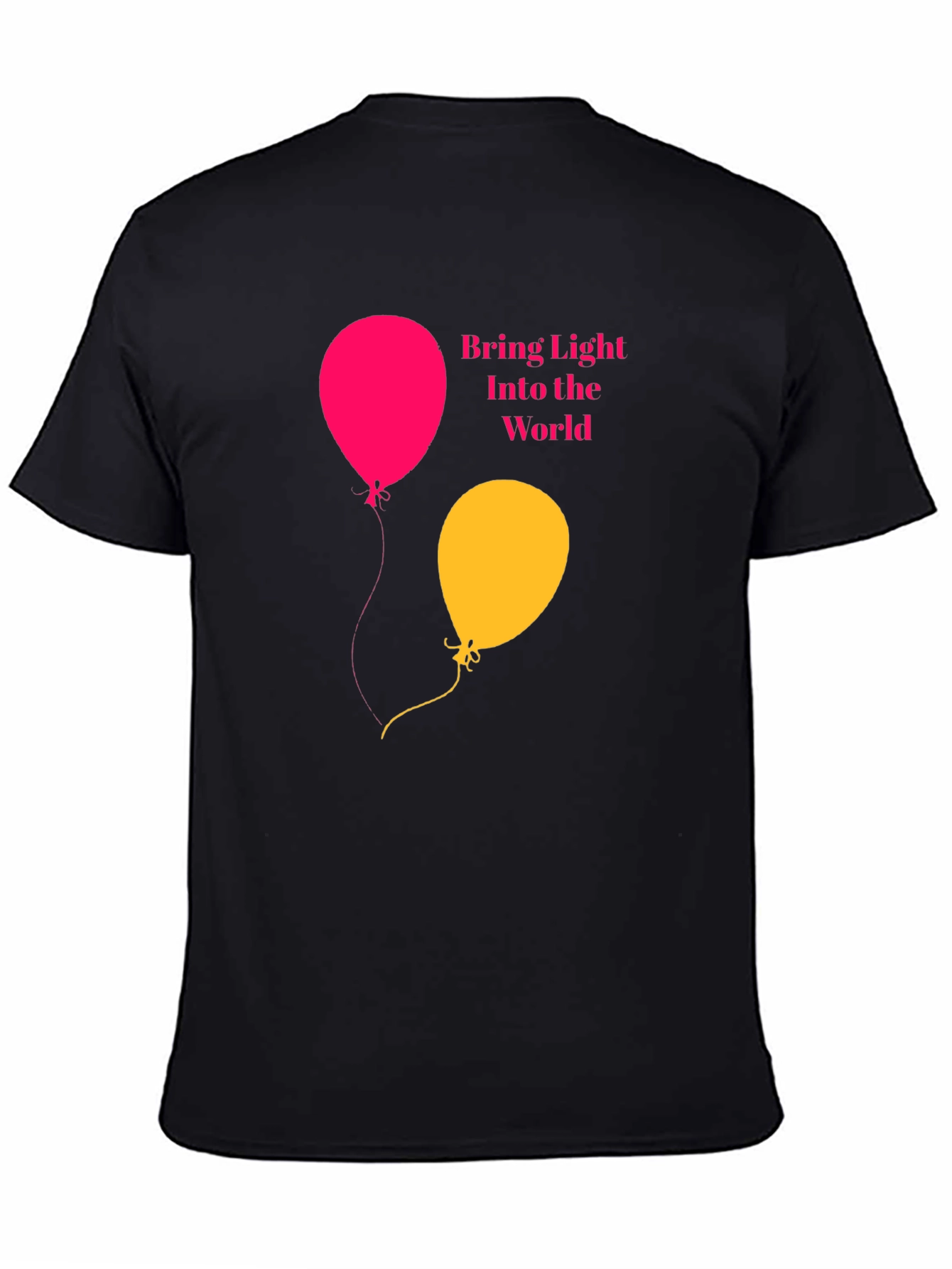 Black Bring Light Balloons Graphic Tee view 4