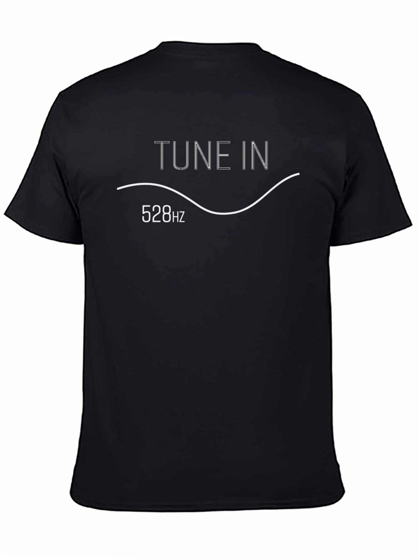 Black Tune In 528Hz Graphic Tee - Black Unisex T-Shirt view 4