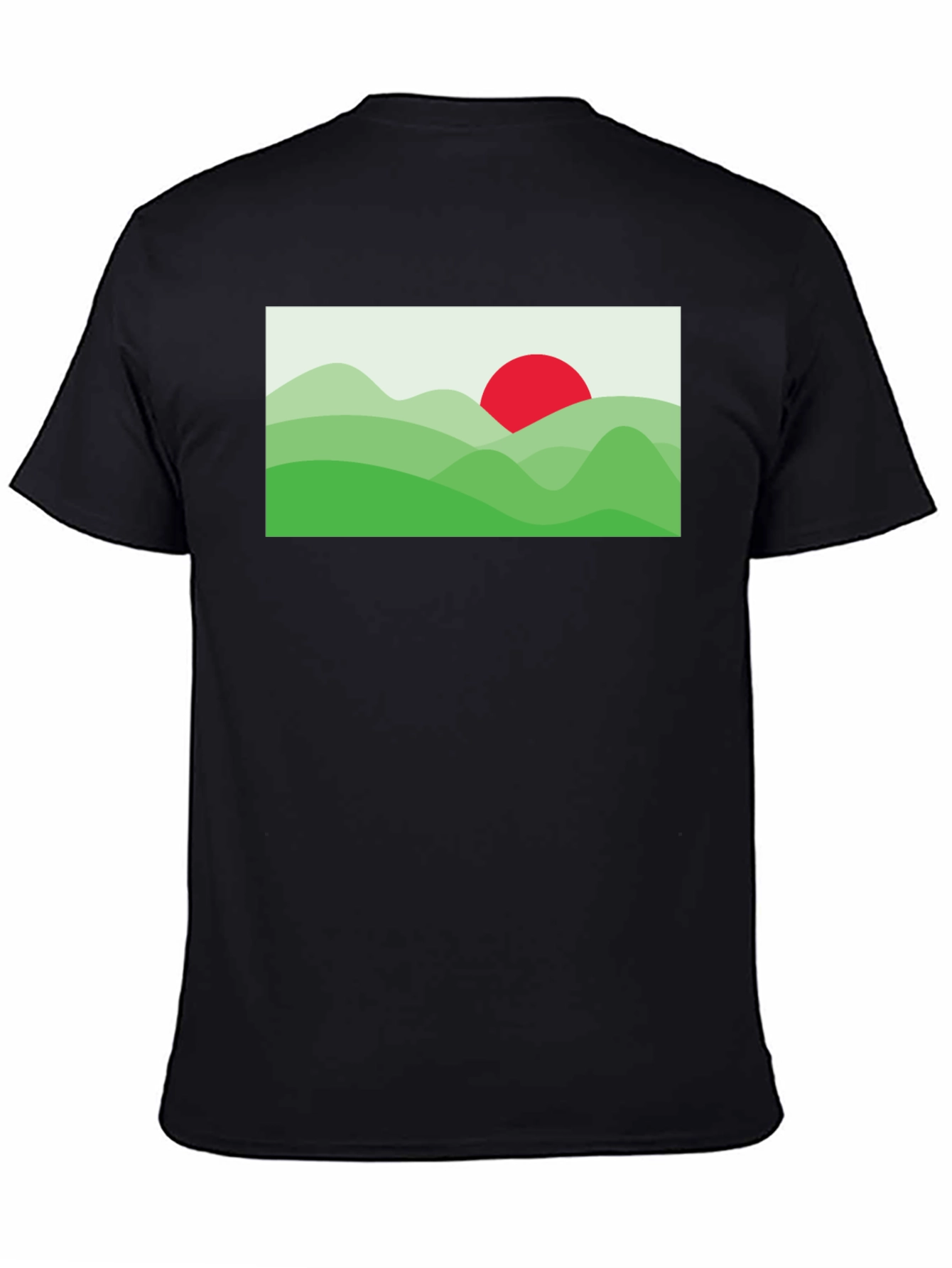Black Nature Graphic Tee - Modern Landscape Design view 4