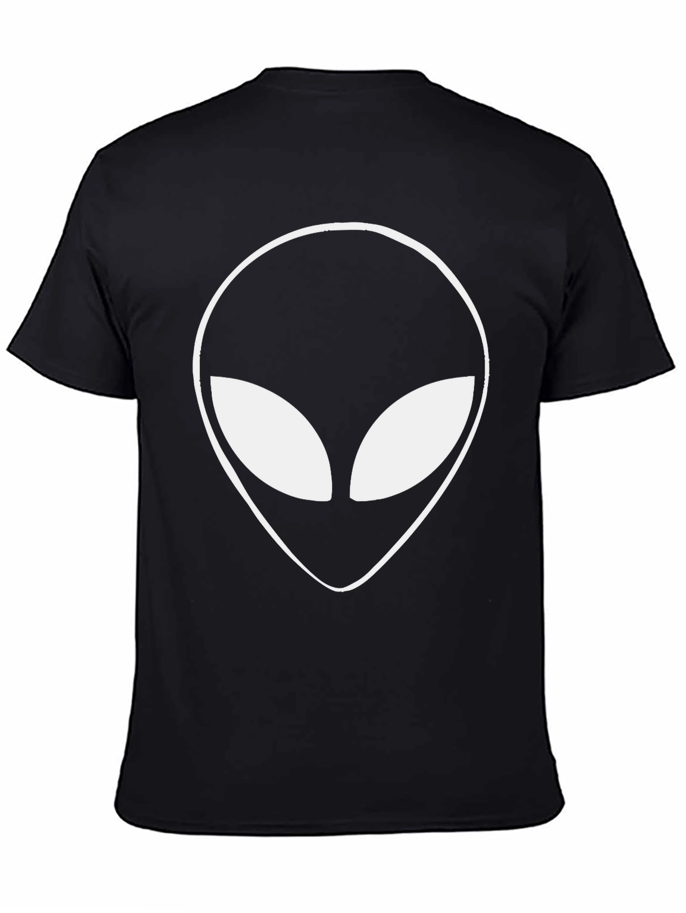 Black Alien Head Graphic Black T-Shirt view 4