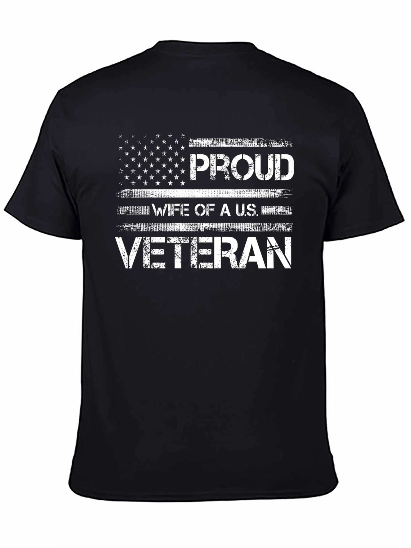 Black Proud Wife of a U.S. Veteran Graphic Tee view 4