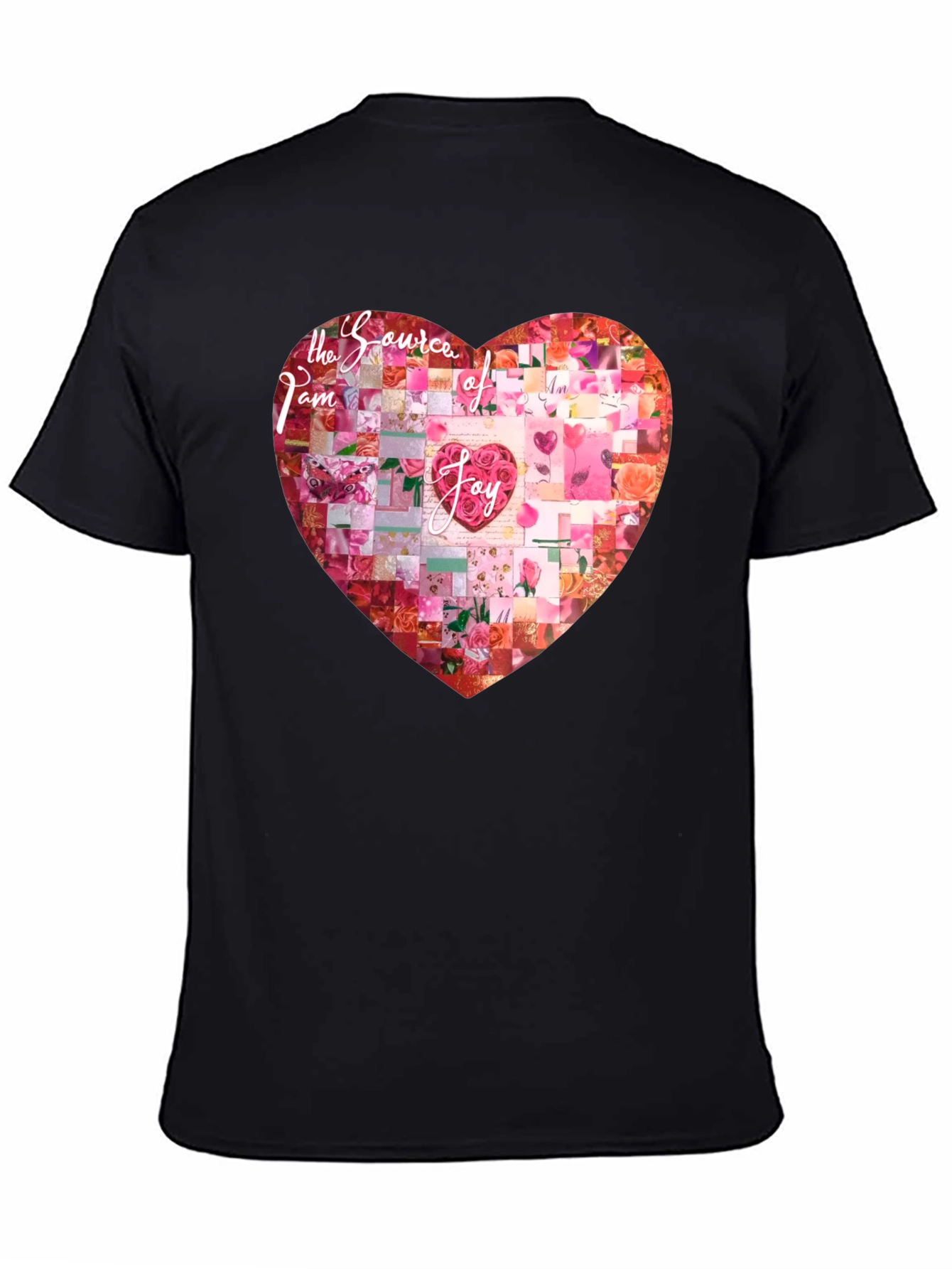 Black I am the Source of Joy Heart Graphic T-Shirt view 4