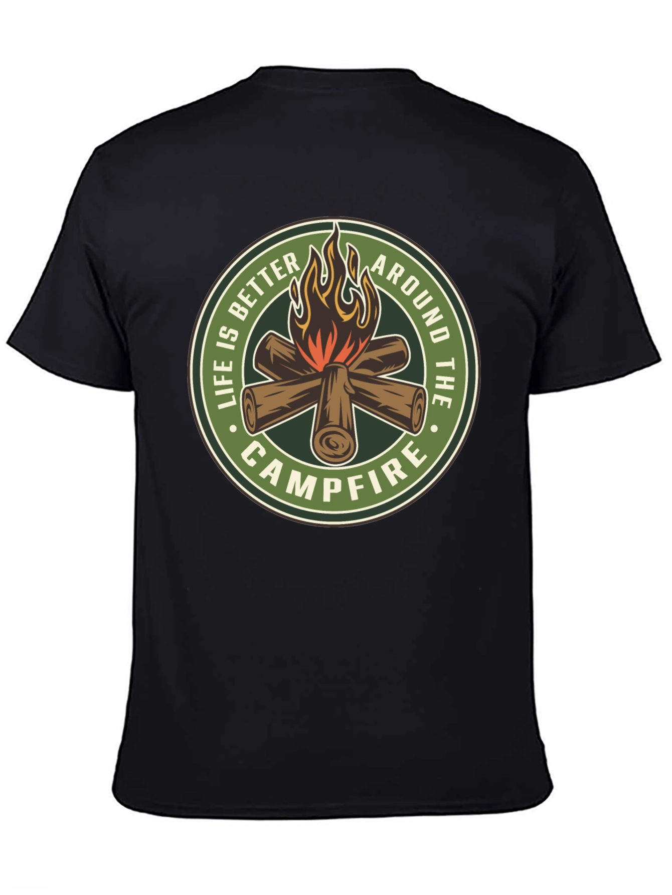 Black Campfire Graphic T-Shirt - Life Is Better Around The Campfire view 4
