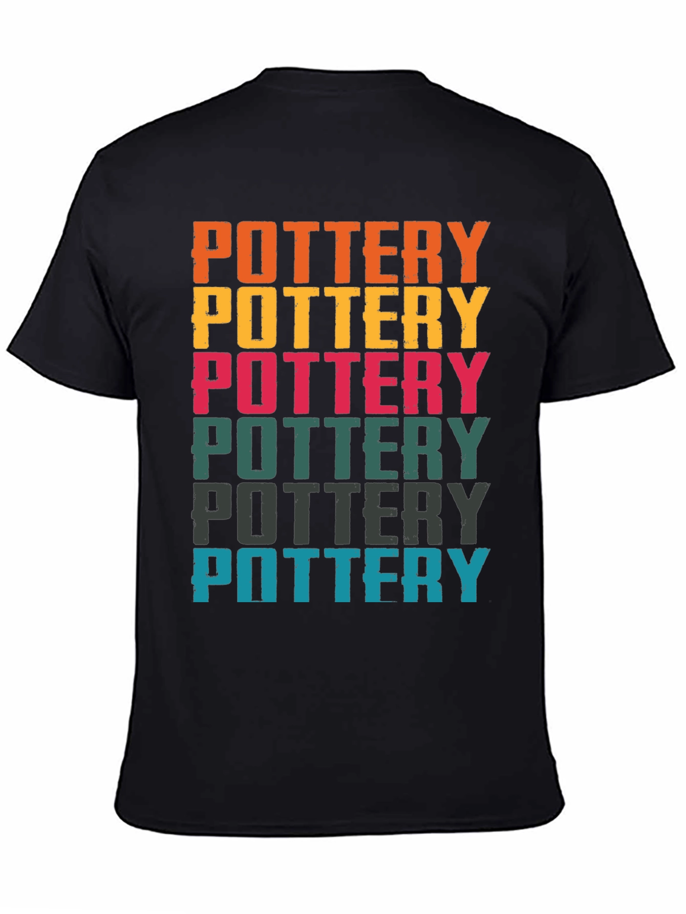 Black Retro Pottery T-Shirt | Colorful Potter Tee view 4