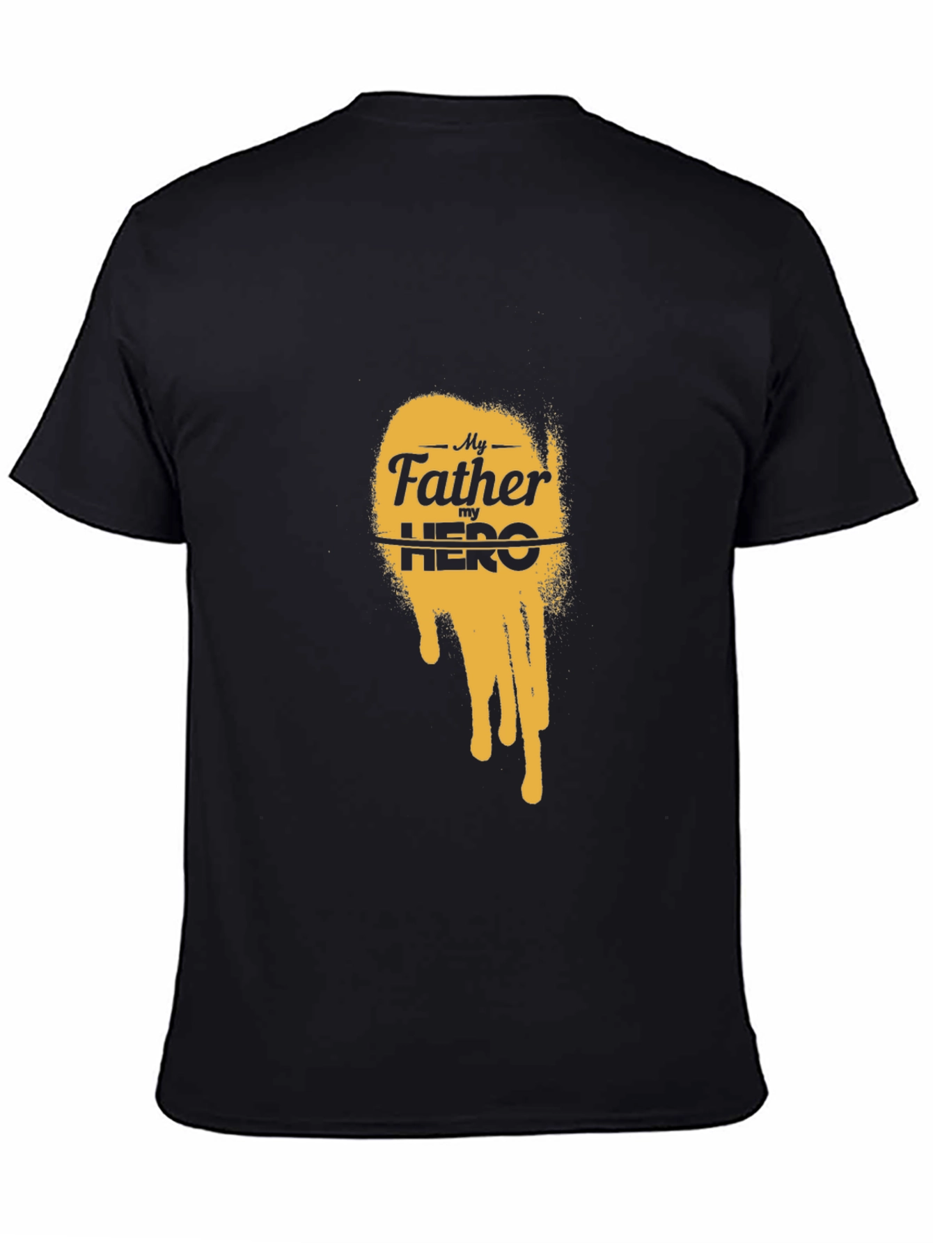Black My Father My Hero Graphic Tee - Black Cotton T-Shirt view 4