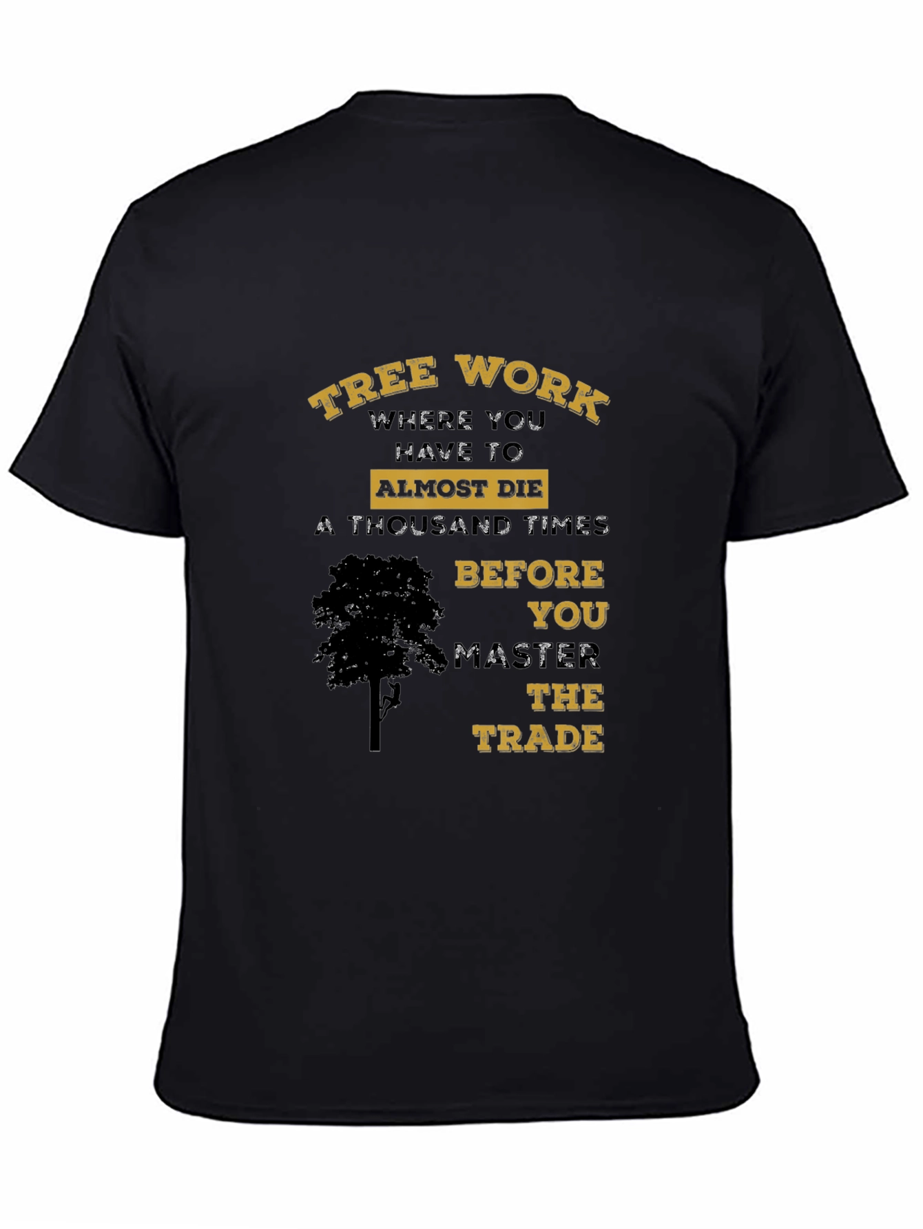 Black Tree Work Graphic T-Shirt view 4