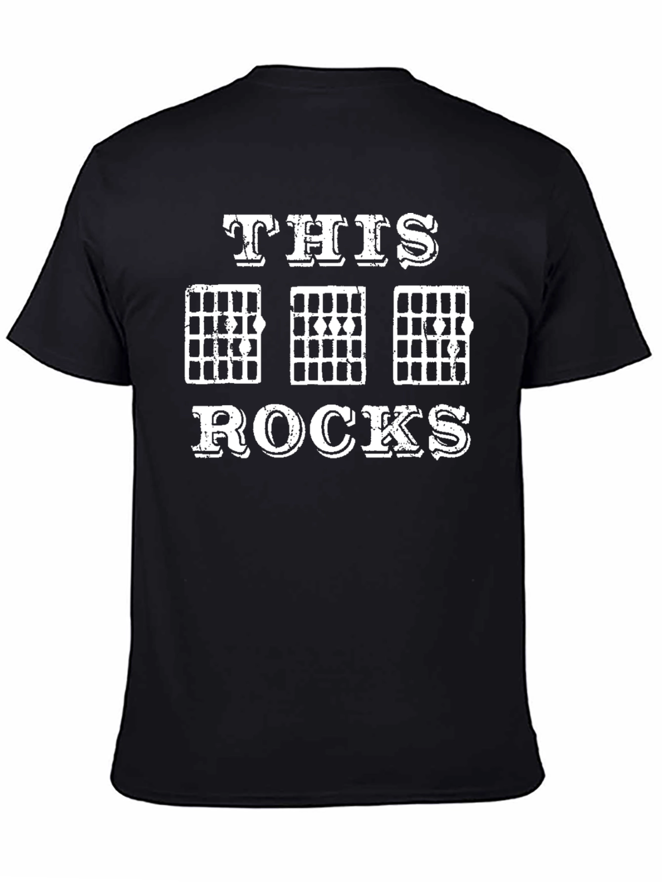 Black This Rocks Guitar Chord T-Shirt - Music Lover Tee view 4