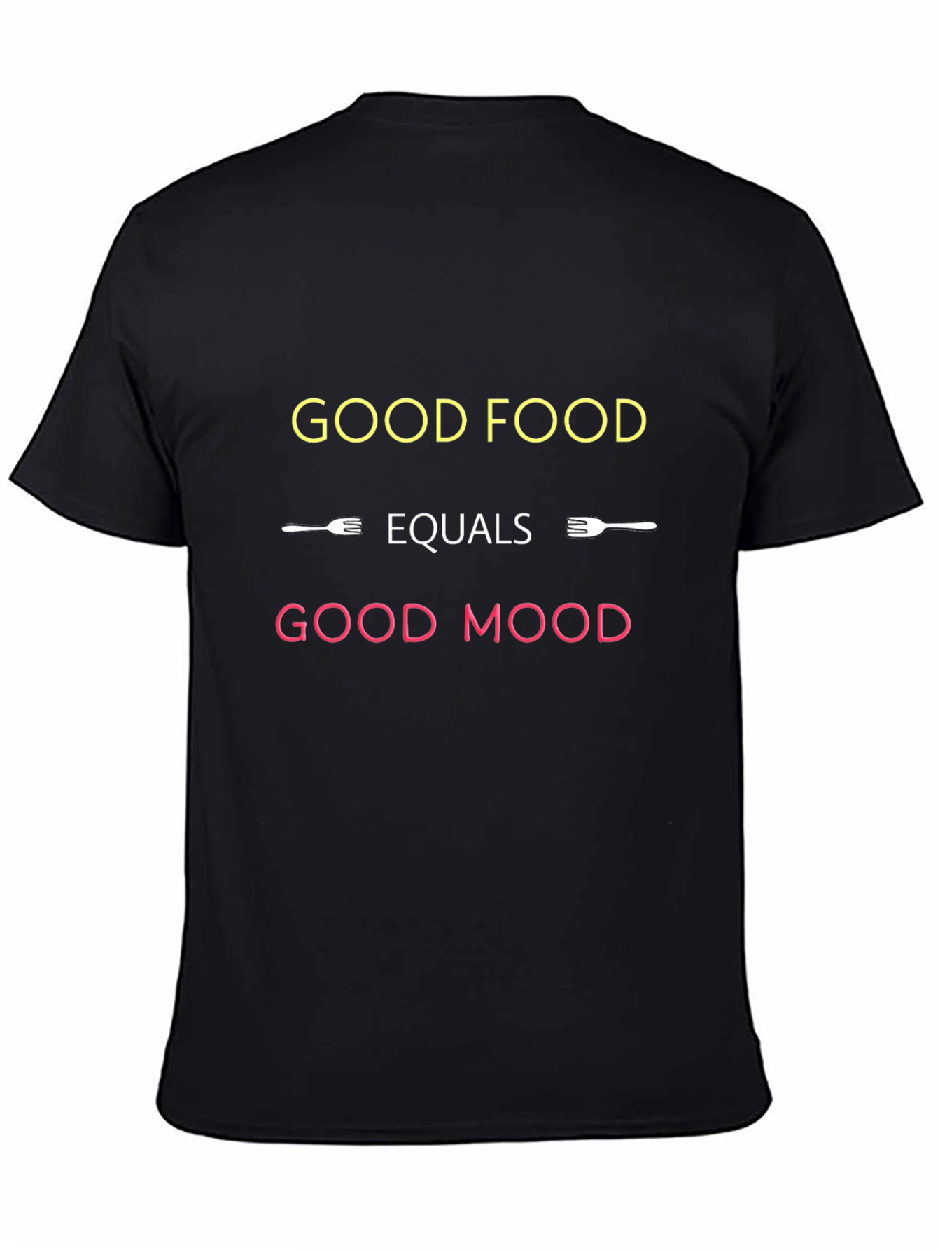 Black Good Food Good Mood T-Shirt -  Black Crew Neck Tee view 4
