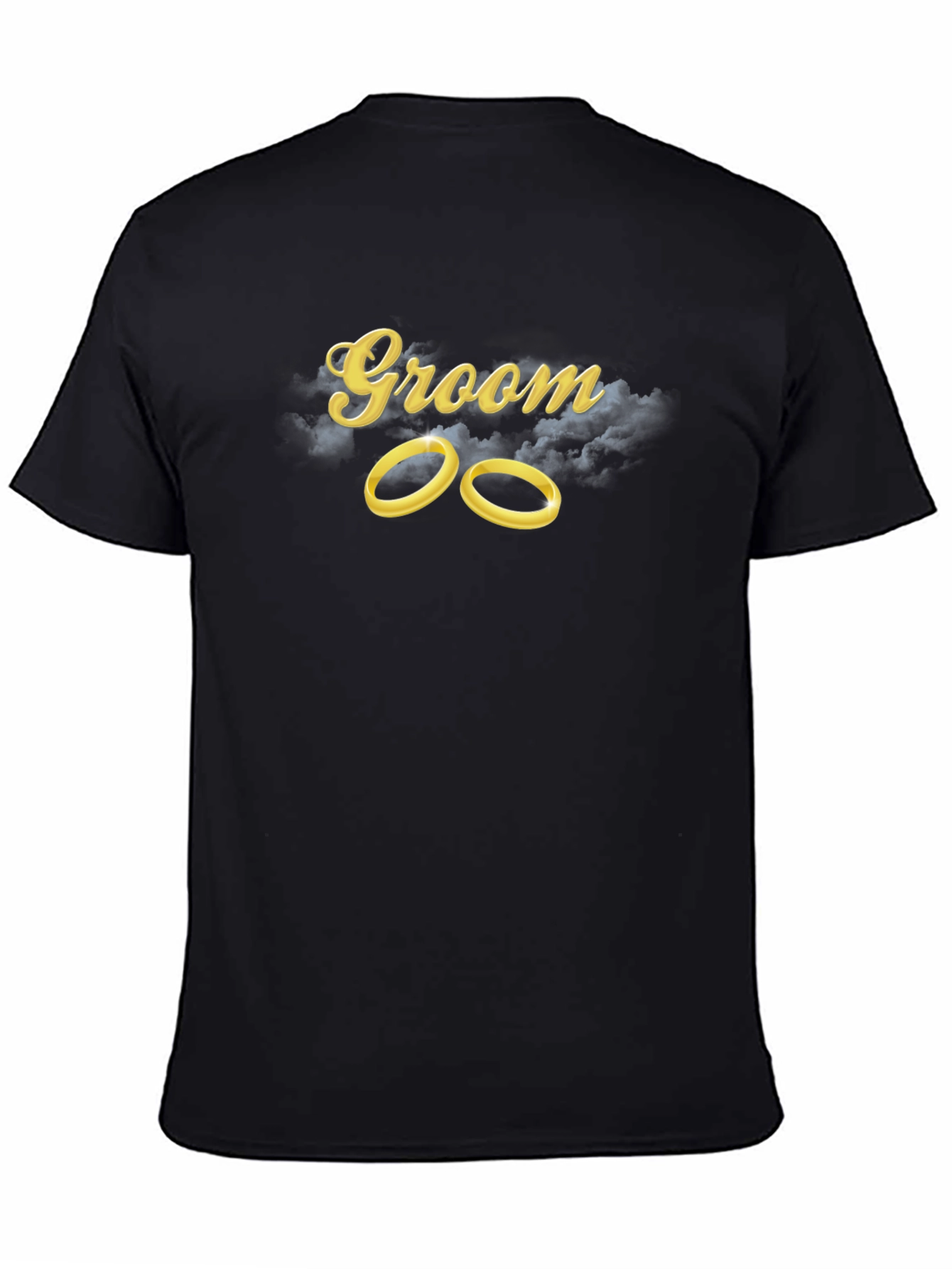 Black Groom Wedding Rings T-Shirt - Black view 4