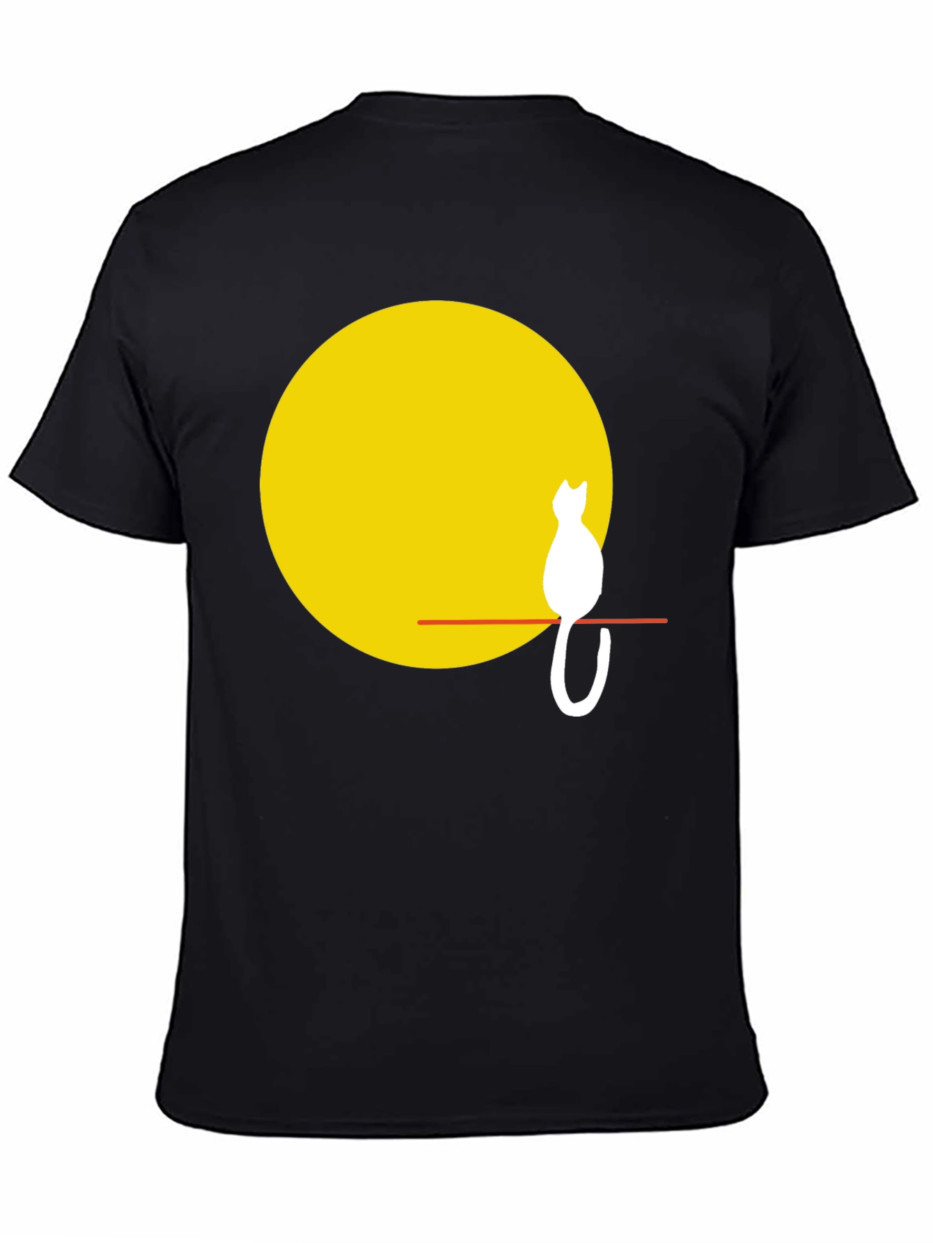 Black Cat Silhouette on Moon T-Shirt view 4