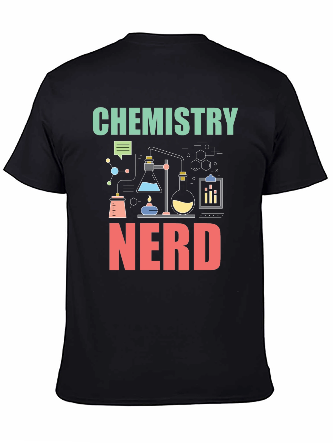 Black Chemistry Nerd Graphic Tee view 4
