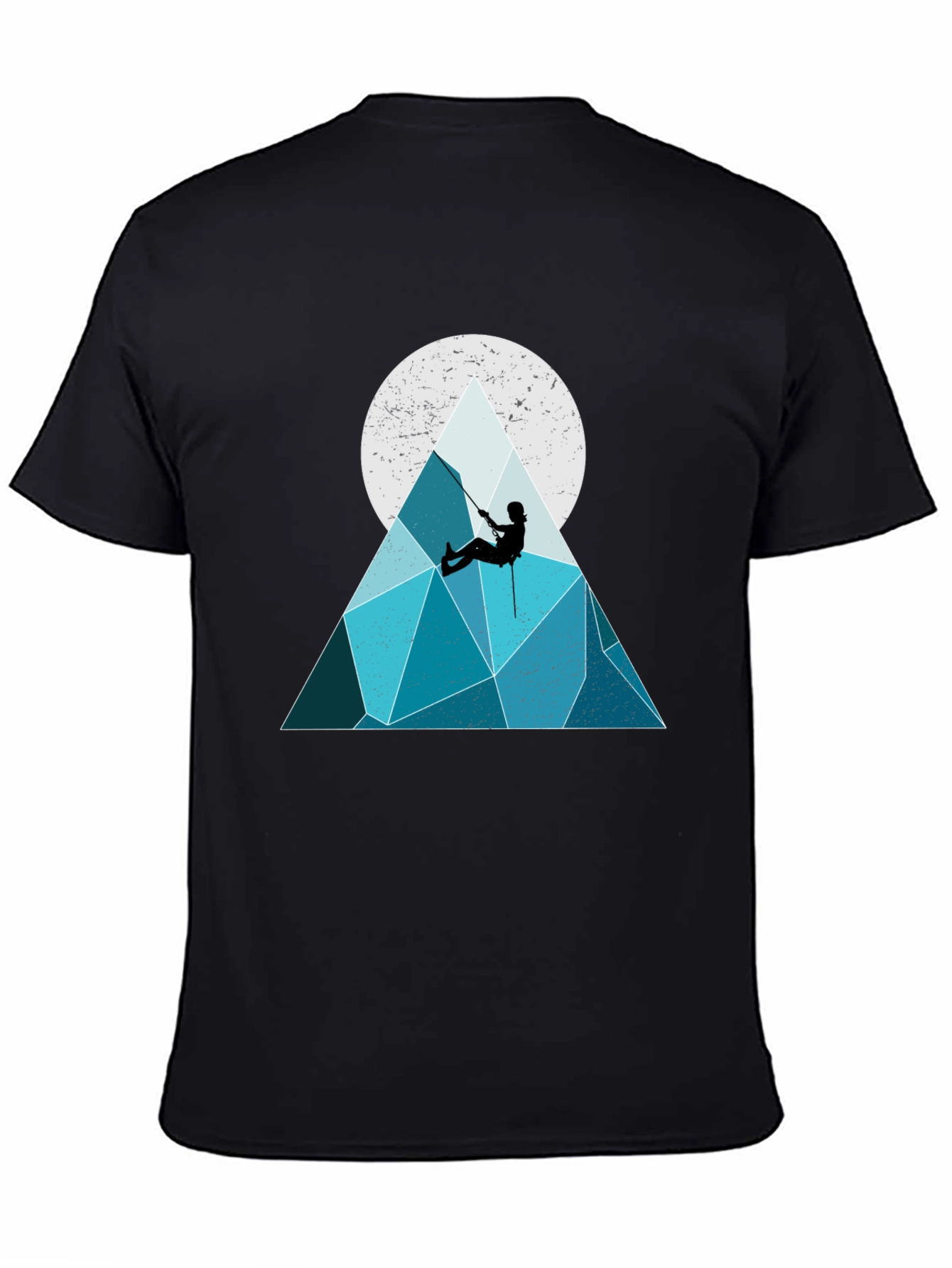 Black Geometric Mountain Climber Graphic Tee view 4