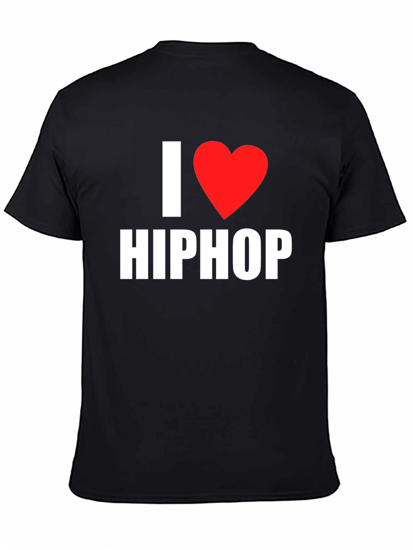 Black I Heart Hip Hop Graphic Black T-Shirt view 4