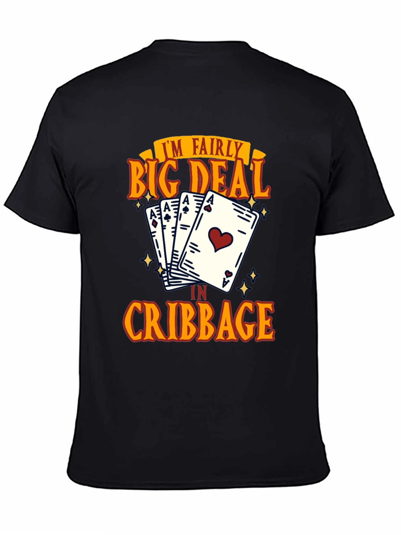 Black Fairly Big Deal Cribbage Card T-Shirt view 4