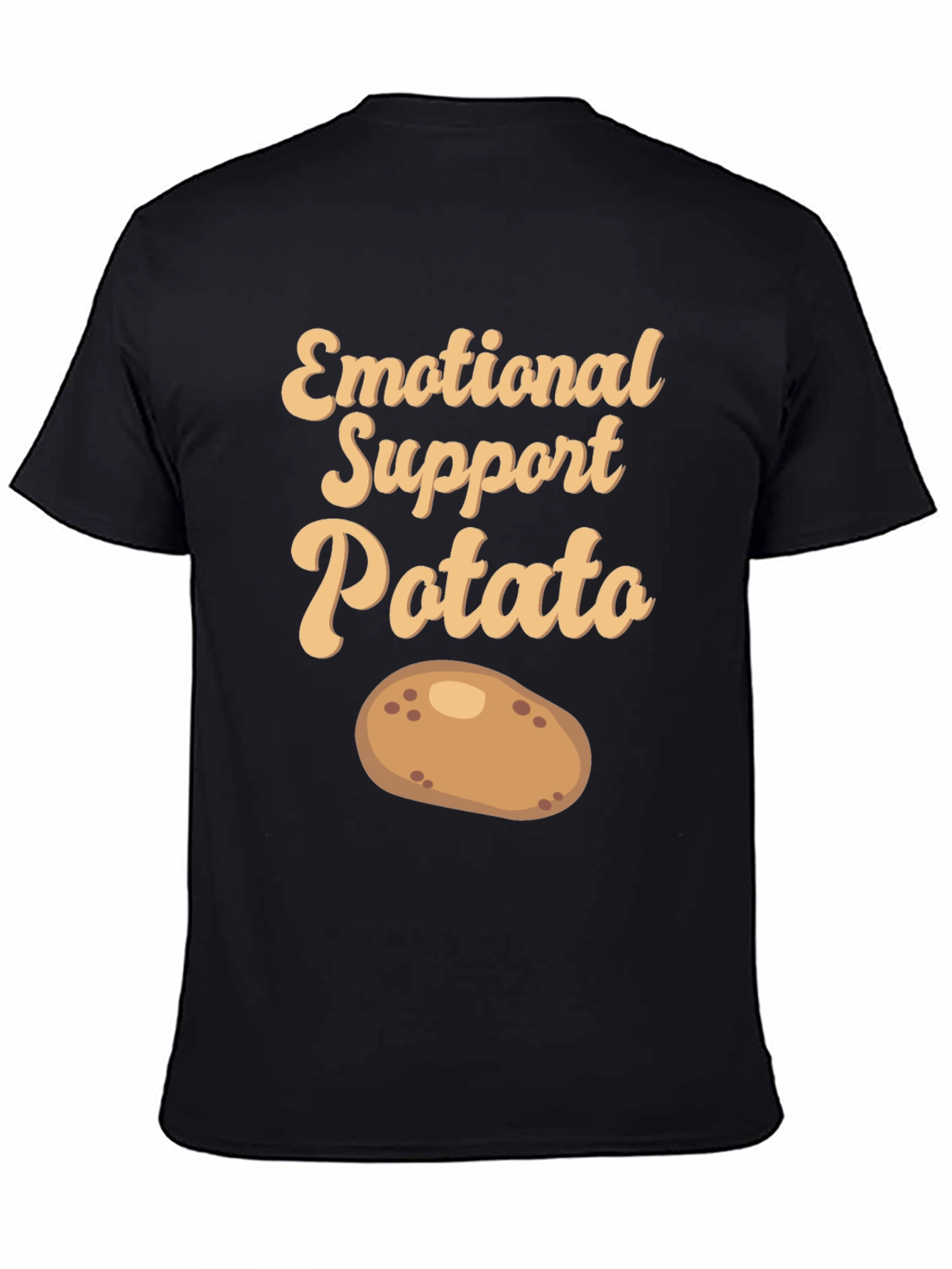 Black Emotional Support Potato T-Shirt - Cute & Comfy! view 4