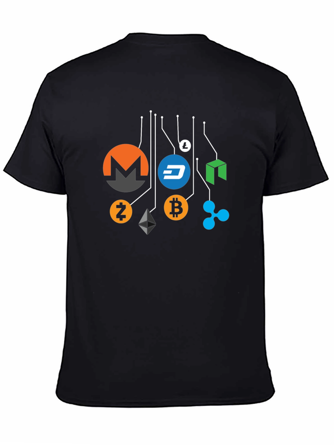 Black Cryptocurrency T-Shirt - Crypto Bitcoin Monero Dash view 4