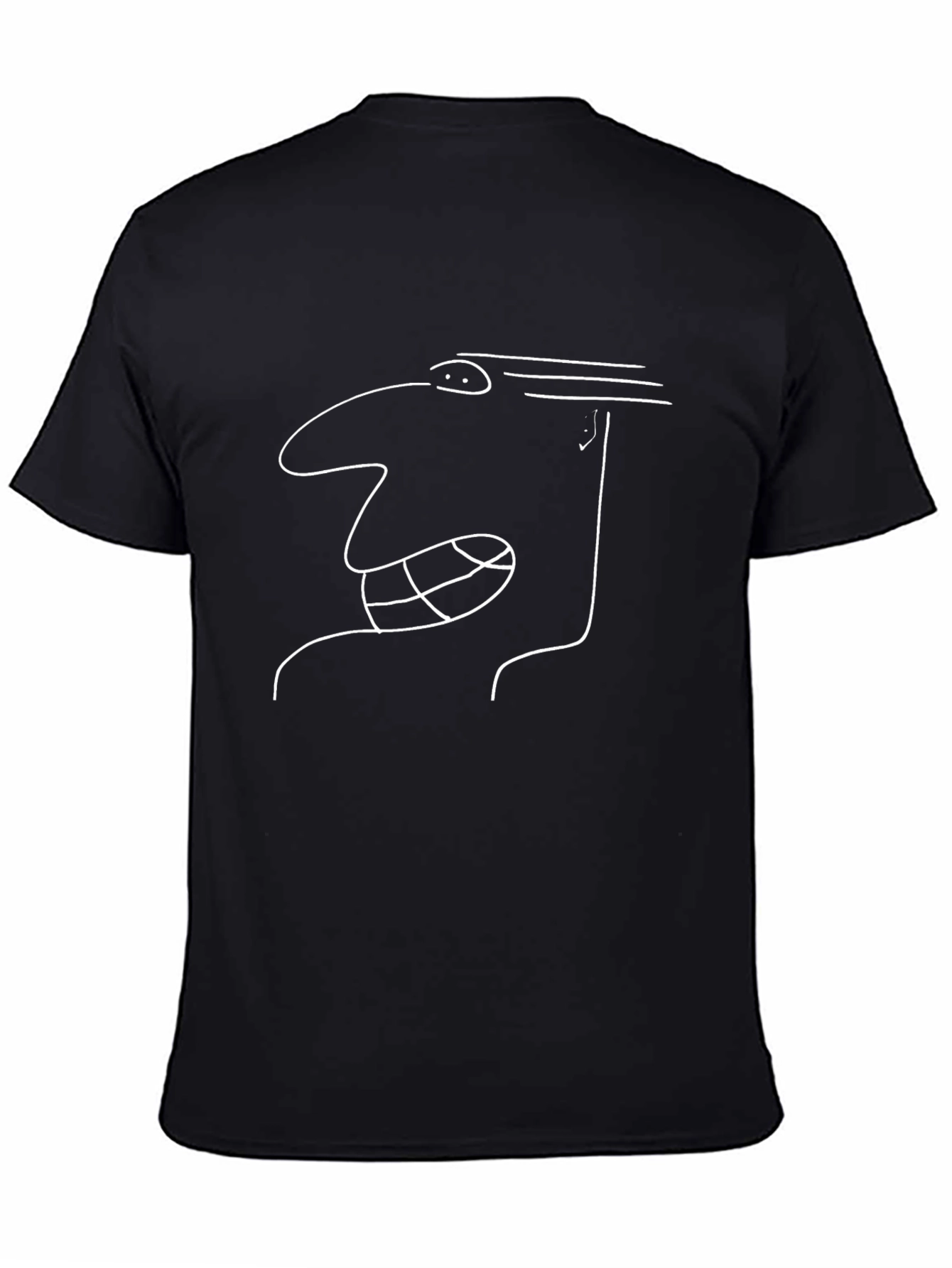 Black Abstract Face Graphic Black T-Shirt view 4
