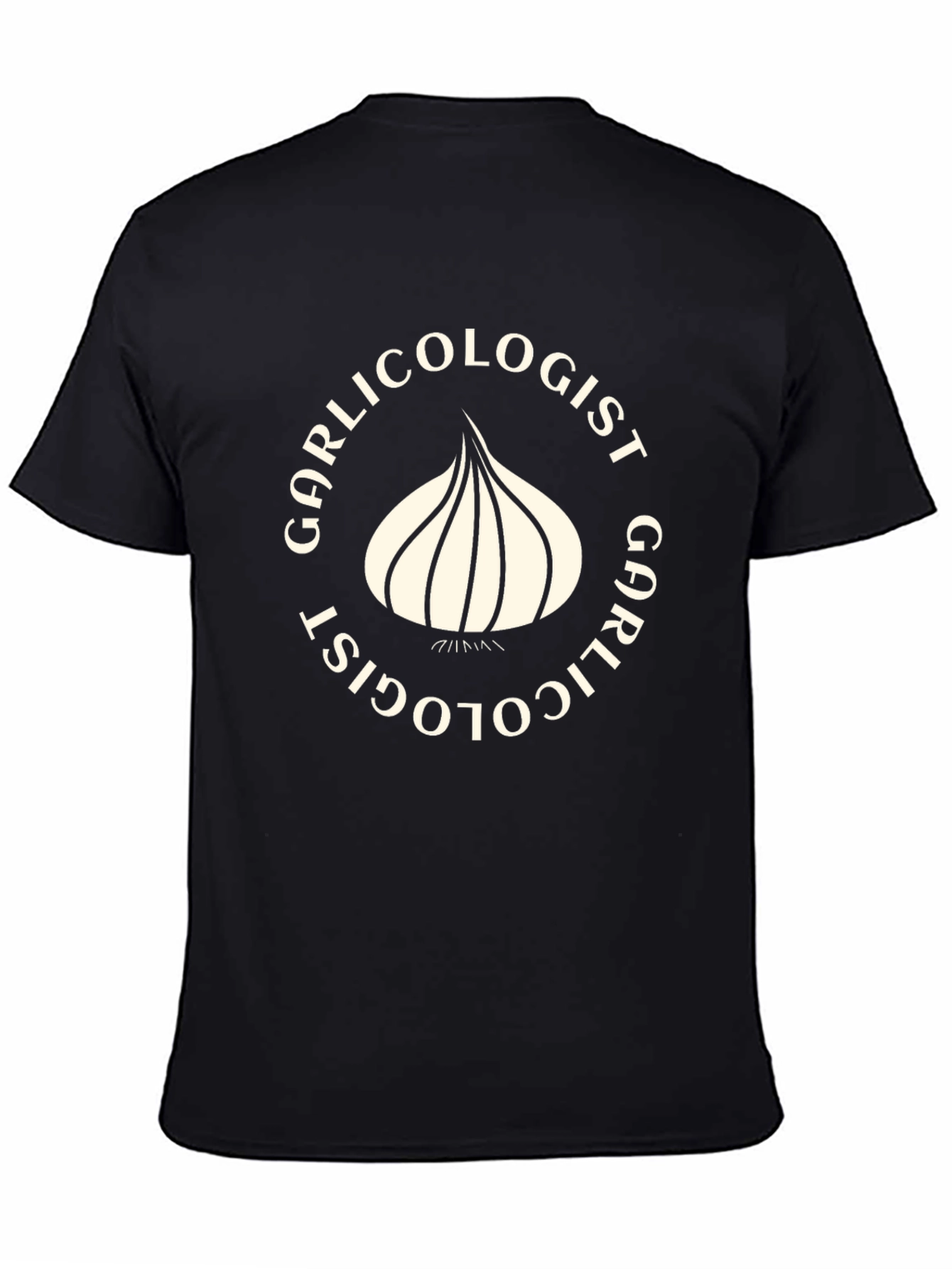 Black Garlicologist Black T-Shirt view 4