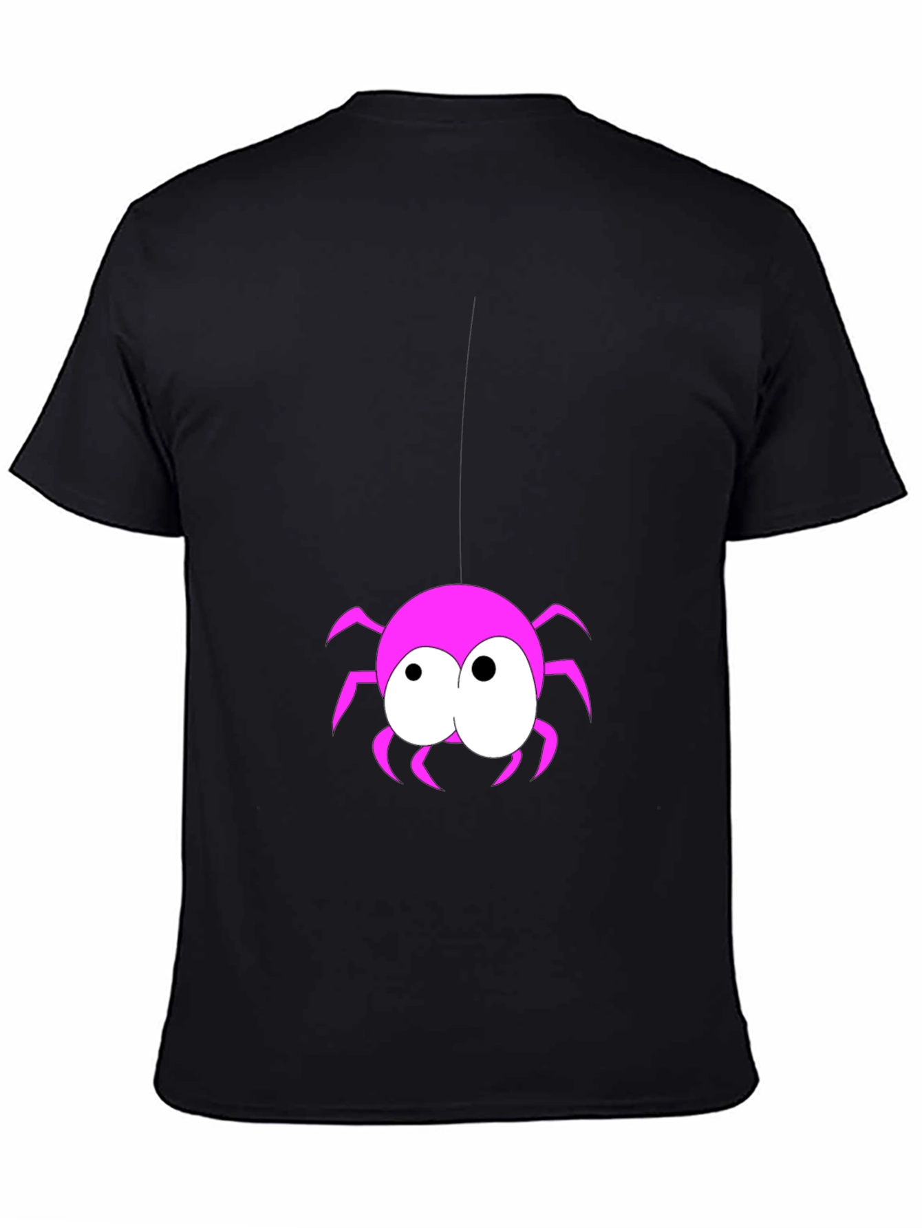 Black Funny Spider Graphic T-Shirt - Black view 4