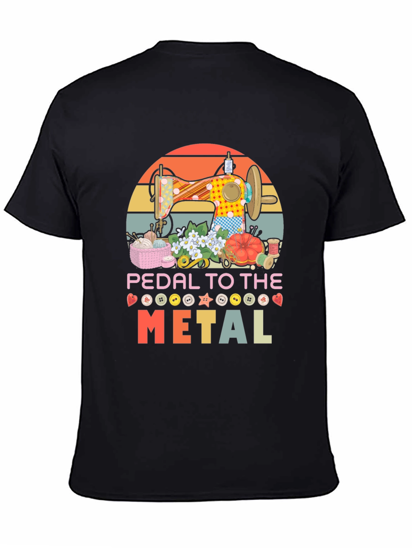 Black Pedal To The Metal Sewing T-Shirt view 4