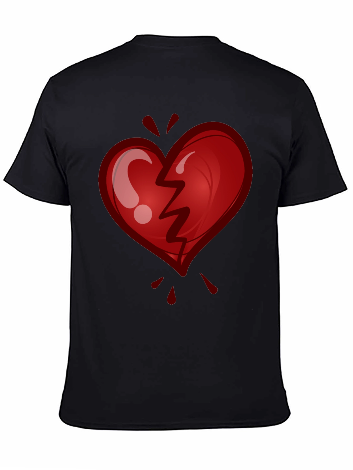 Black Broken Heart Graphic Tee - Stylish & Trendy view 4