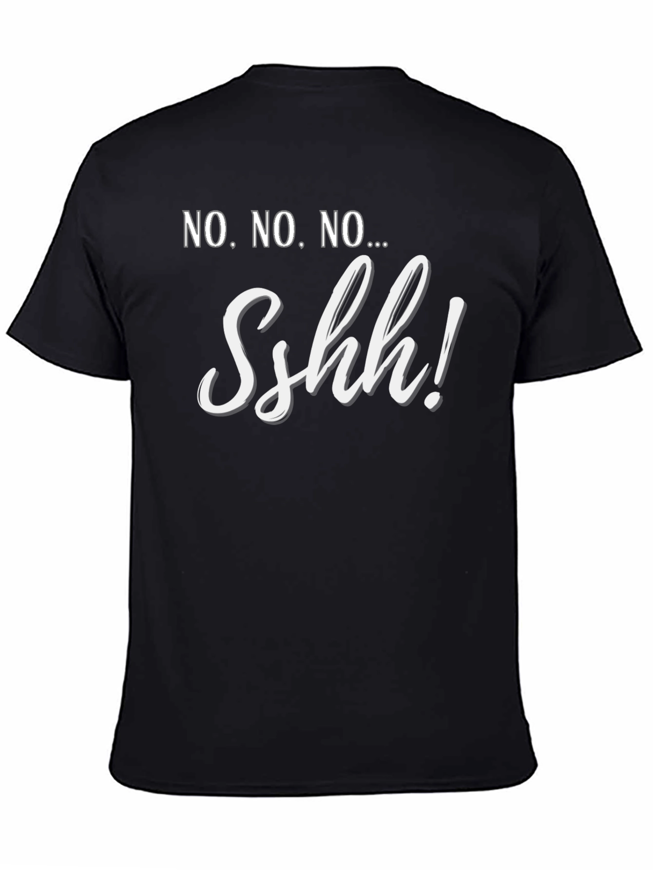 Black Sshh! Graphic T-Shirt - Trendy Statement Tee view 4