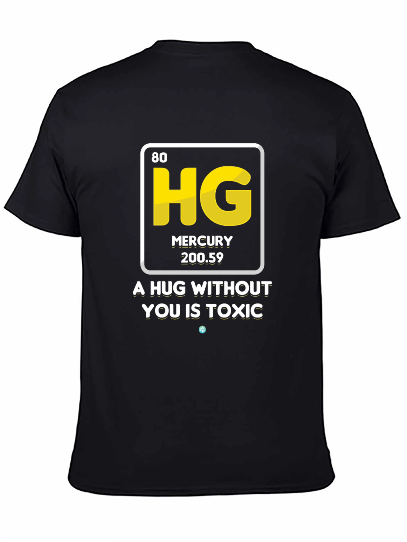 Black Mercury Hug T-Shirt - Funny Chemistry Tee view 4