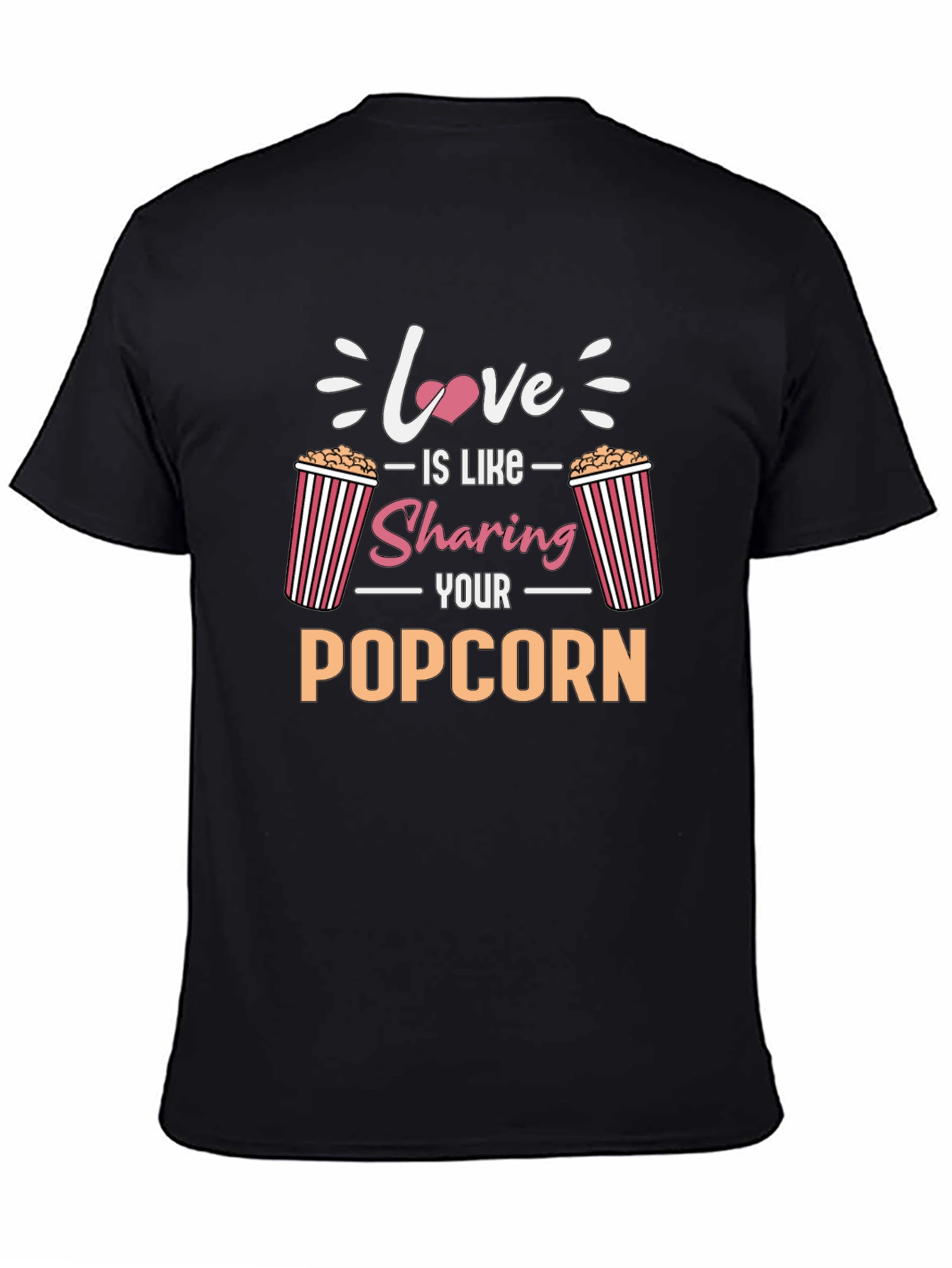 Black Love is Sharing Popcorn T-Shirt view 4