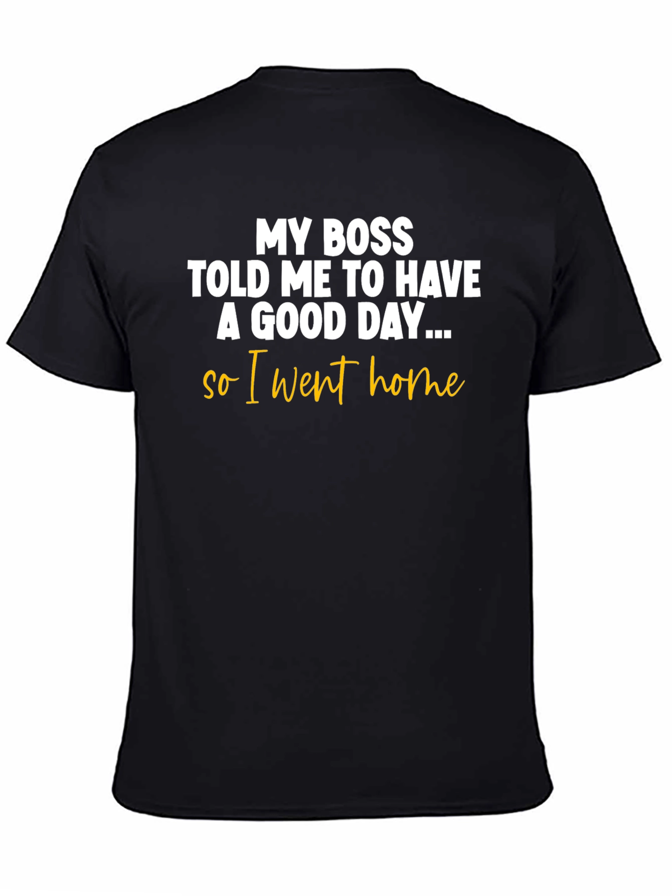 Black Funny 'My Boss...' Graphic Tee - Black view 4