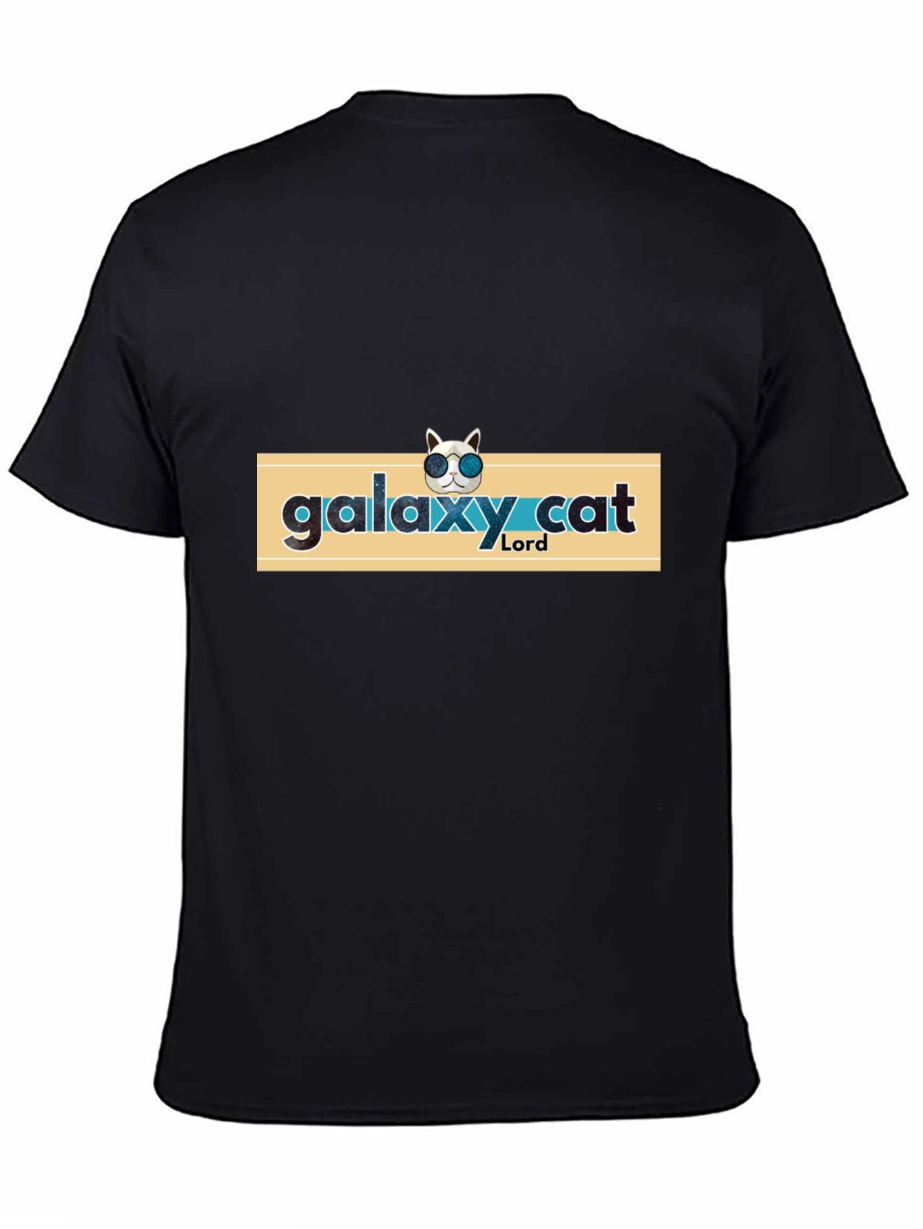 Black Galaxy Cat Lord T-Shirt - Cool Cosmic Graphic Tee view 4