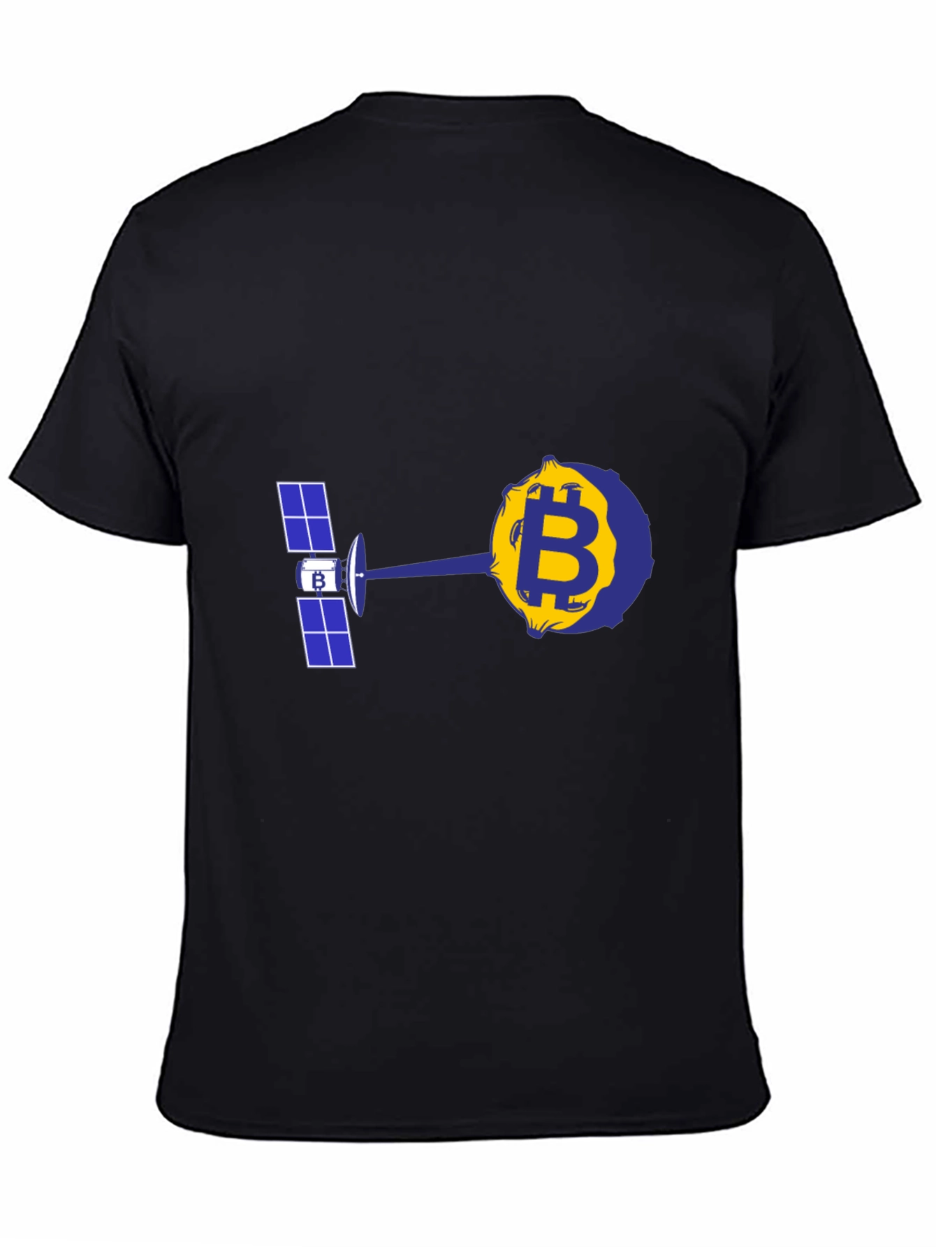 Black Bitcoin Satellite T-Shirt - Crypto Design view 4