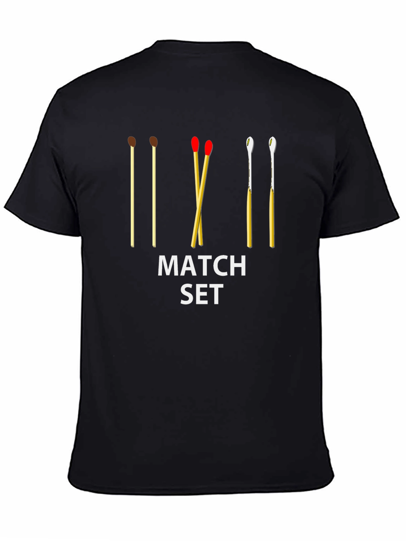Black Match Set Graphic Tee - Casual Unisex T-Shirt view 4