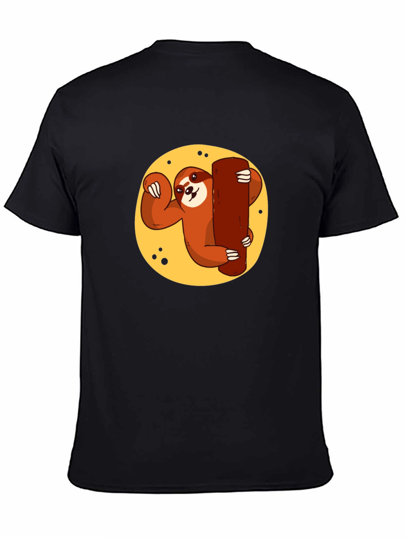 Black Sloth Hugging Tree T-Shirt - Relaxed Style view 4