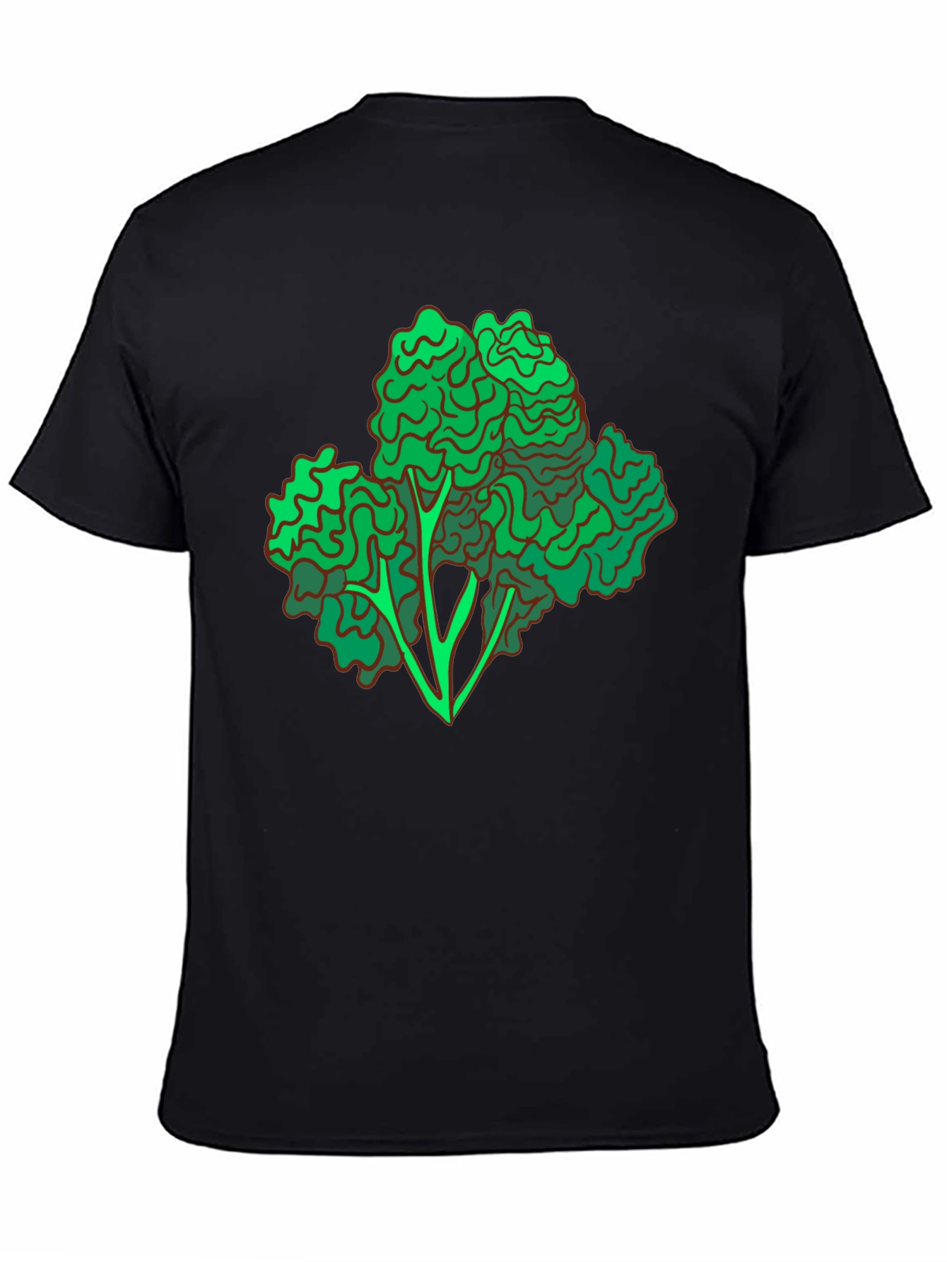 Black Broccoli Graphic Print Black T-Shirt view 4
